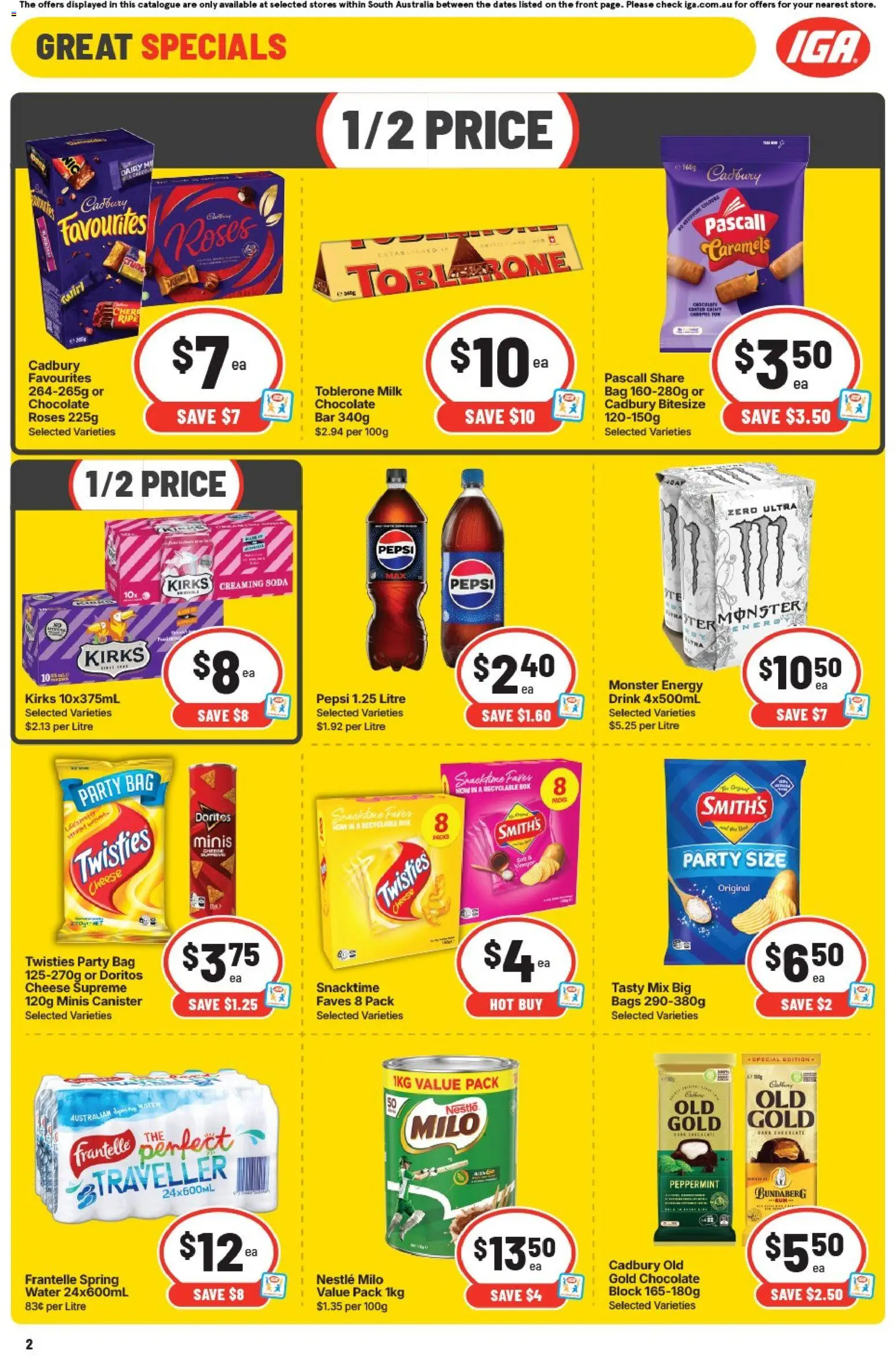 IGA catalogue - valid from 19/08/2026 | Page: 2 | Products: Cheese, Chocolate, Pepsi, Water