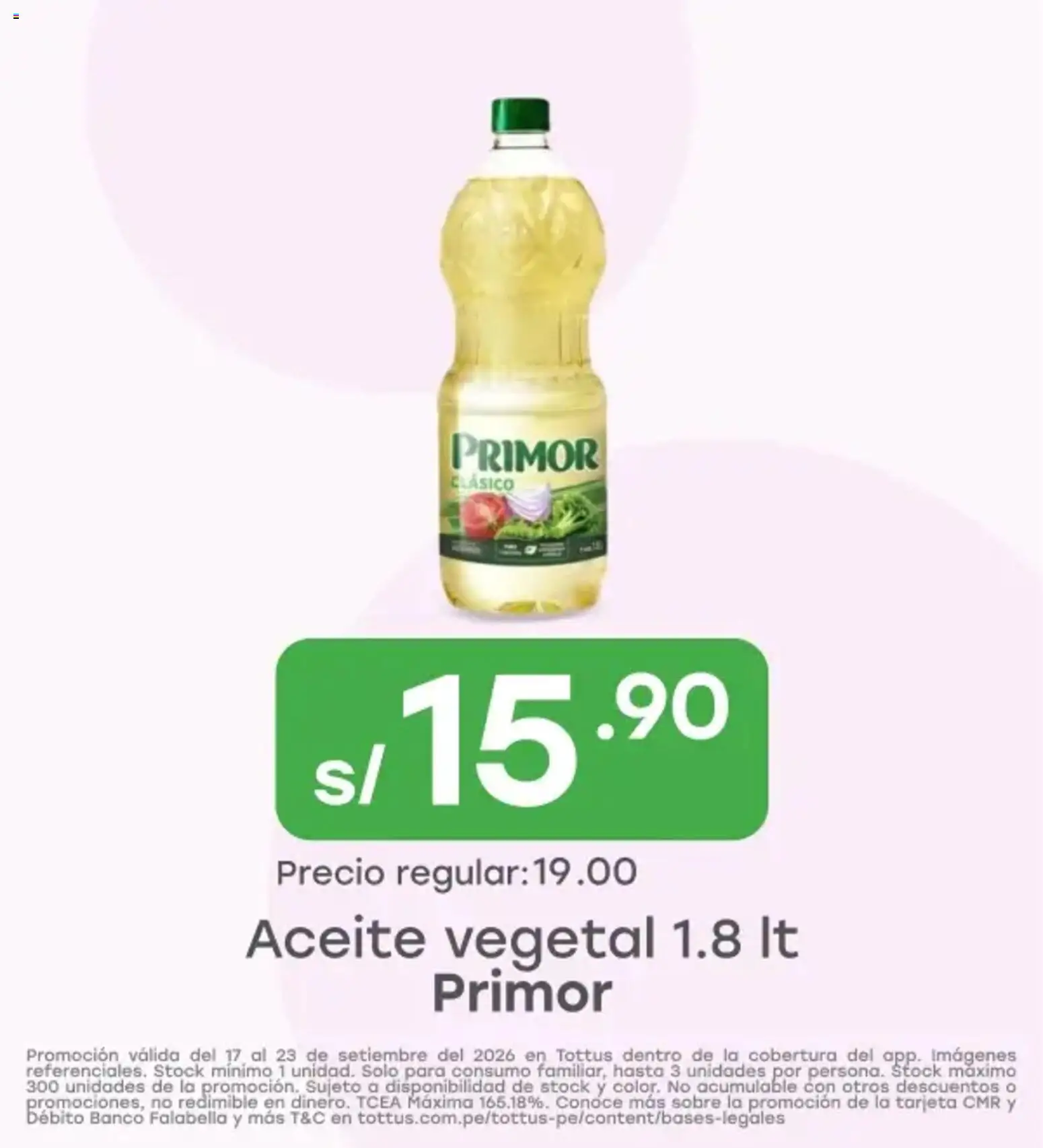 Catálogo Tottus válido desde 17/09/2026 | Página: 5 | Productos: Aceite vegetal, Aceite