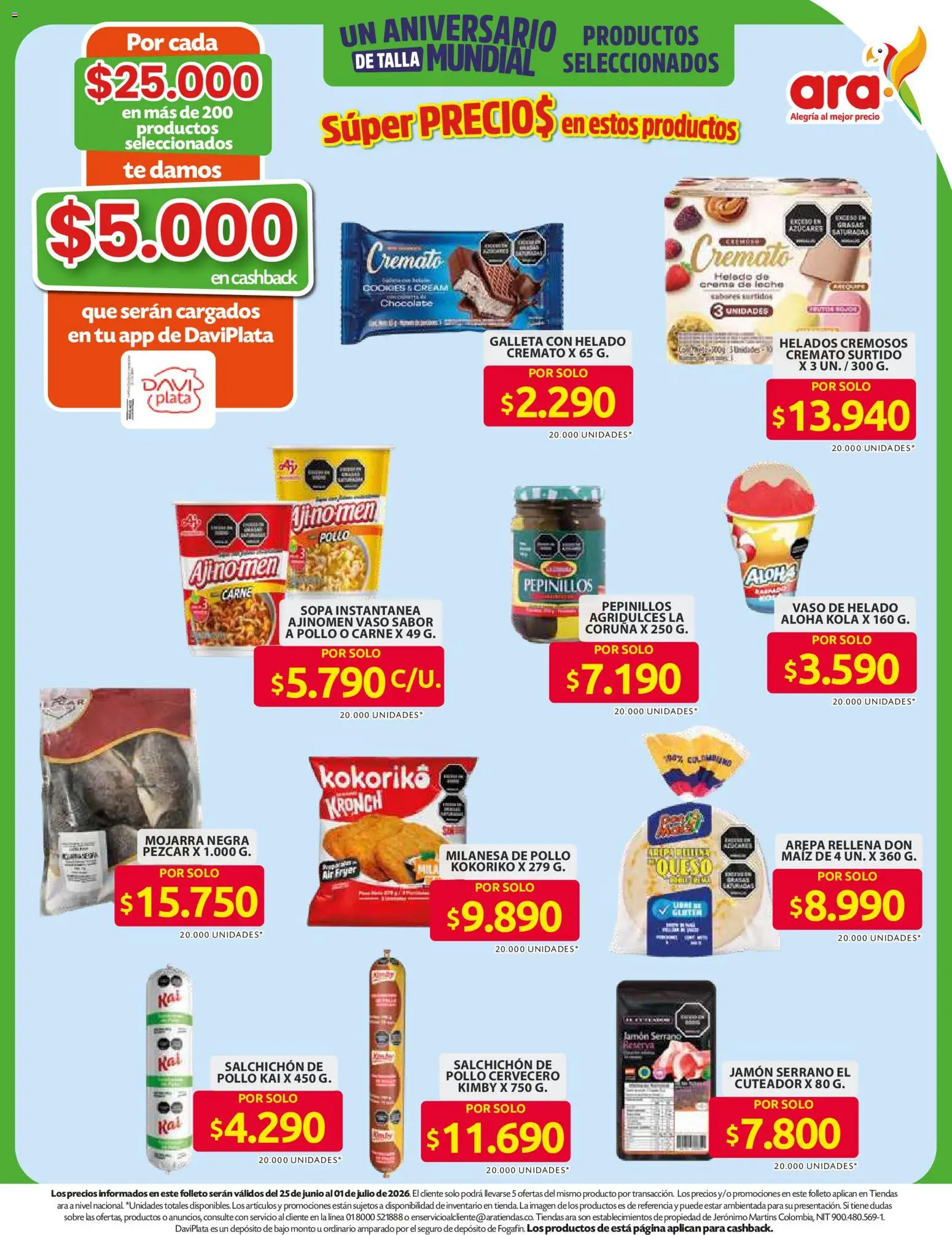 Ara revista - valida desde el 11/06/2026 | Página: 9 | Productos: Pollo, Arepa, Maiz, Chocolate