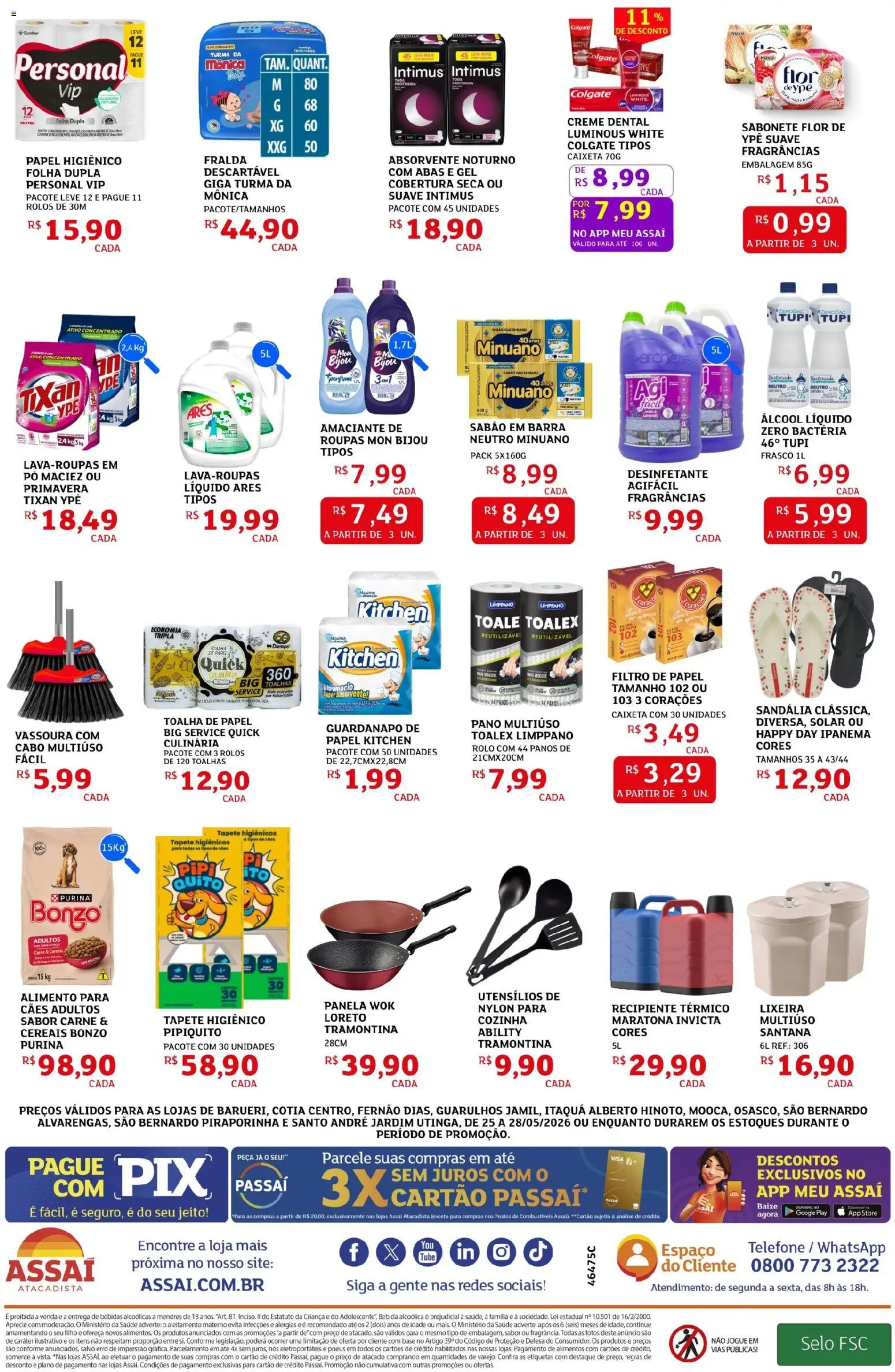 Assaí Atacadista Folheto - válido de 25.05.2026 | Página: 4 | Produtos: Tapete, Sabonete, Papel higiênico, Guardanapo