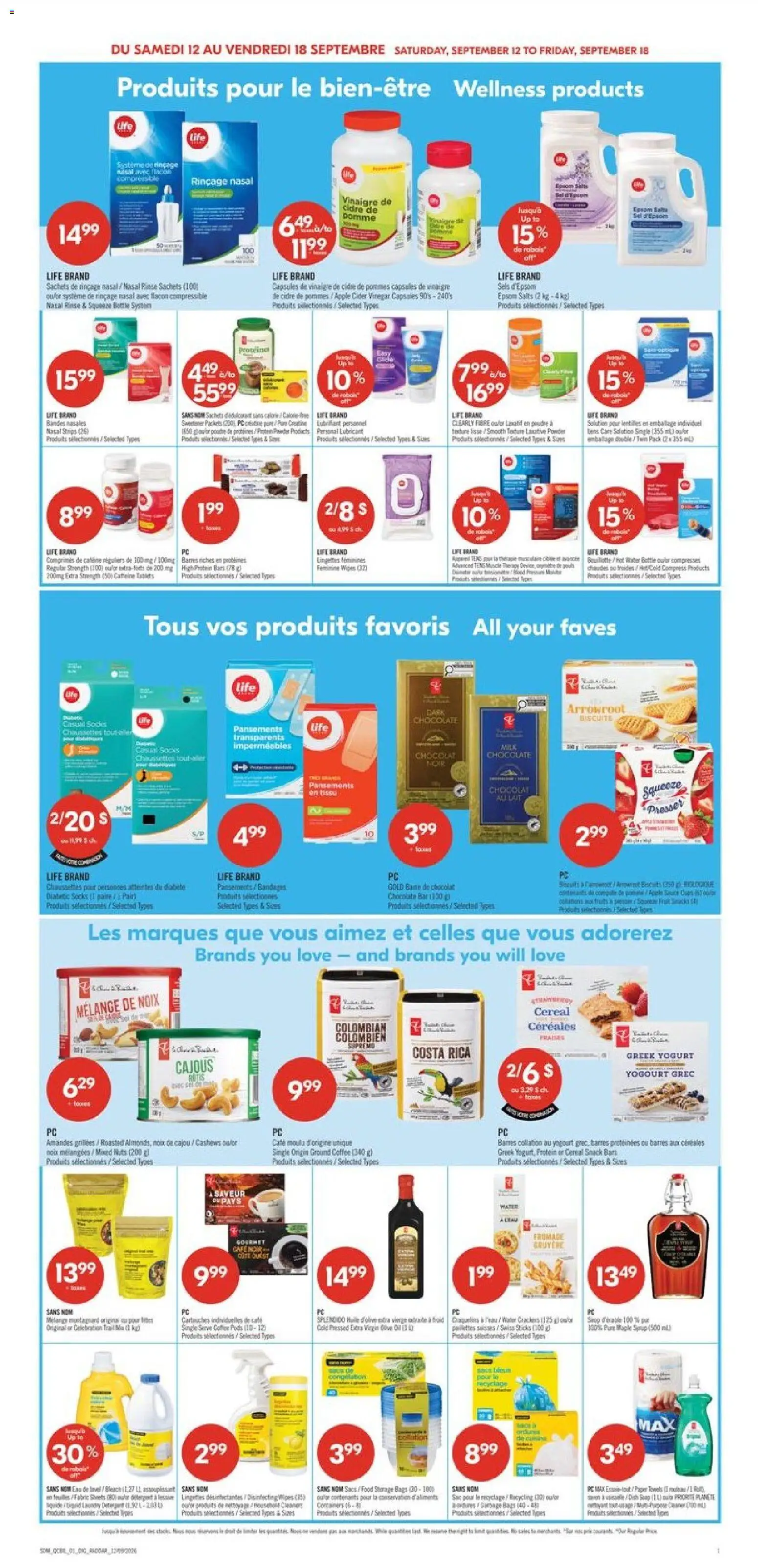 Pharmaprix flyer valid from Sep 12, 2026 | Page: 17 | Products: PC, Sachets, Vinegar, Chocolate