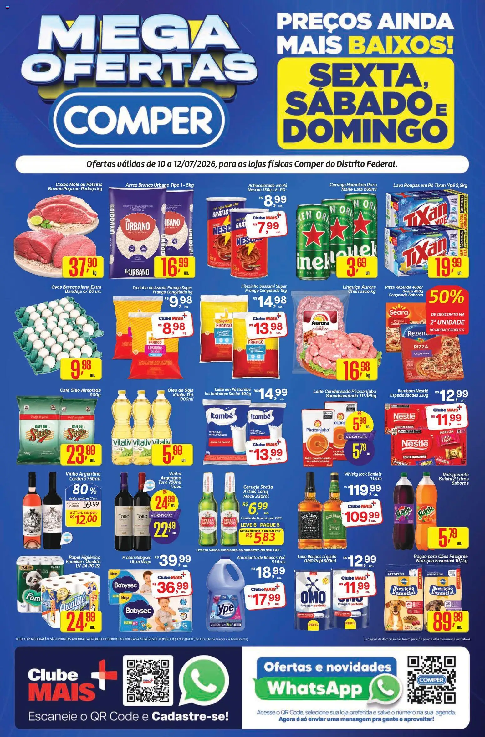 Comper Folheto - válido de 10/07/2026 | Página: 1 | Produtos: Nescau, Amaciante de roupas, Cálcio, Refrigerante