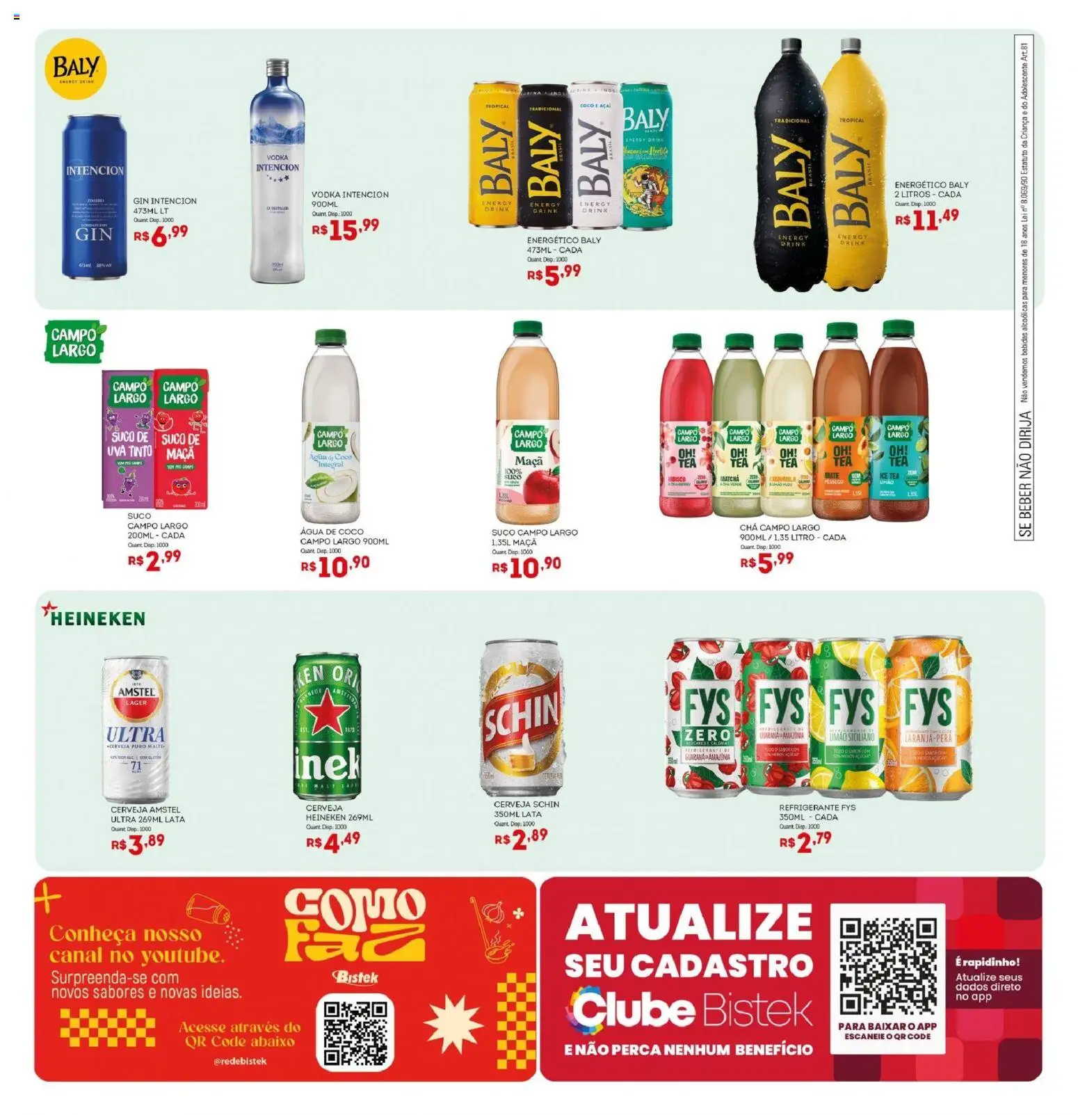 Bistek Supermercados Folheto - válido de 12/08/2026 | Página: 7 | Produtos: Bebidas, Chá, Vodka, Refrigerante
