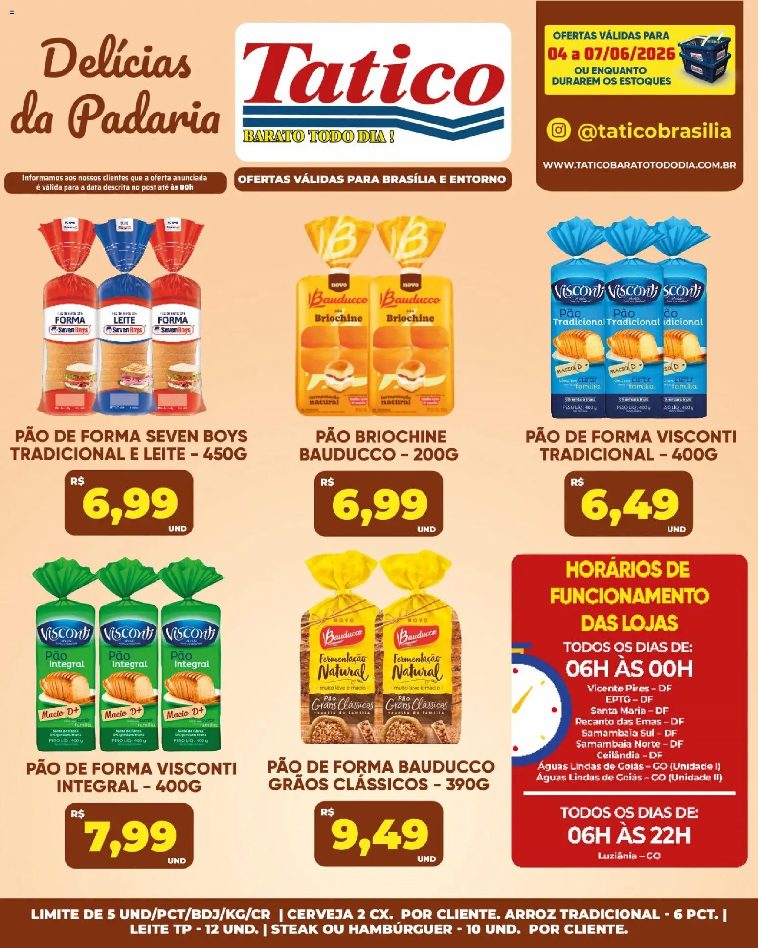 Tatico Folheto - válido de 06.06.2026 | Página: 32 | Produtos: Leite, Cerveja, Arroz, Pão de forma