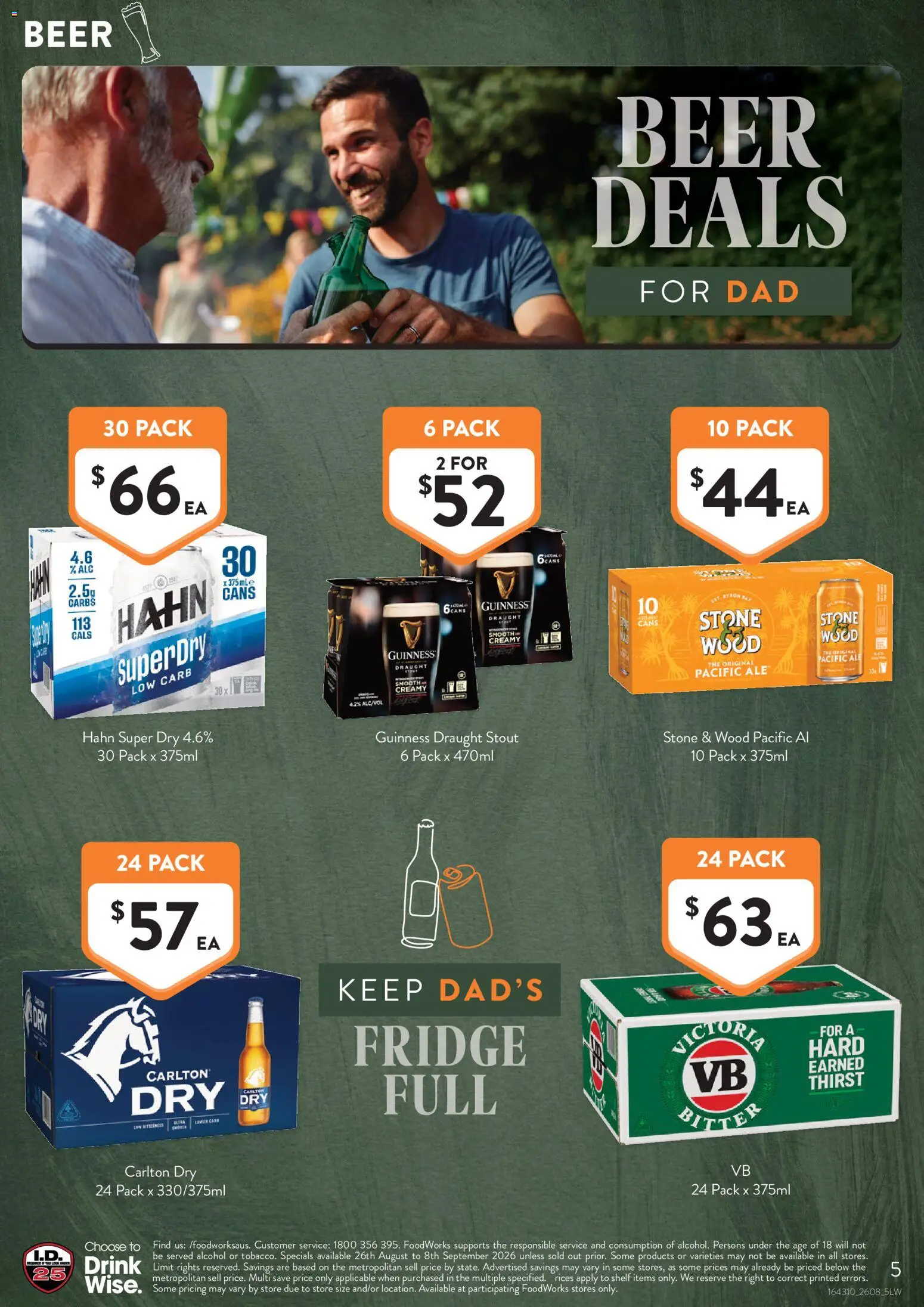 Foodworks catalogue - valid from 26/08/2026 | Page: 5 | Products: Shelf, Alcohol, Beer, Fridge