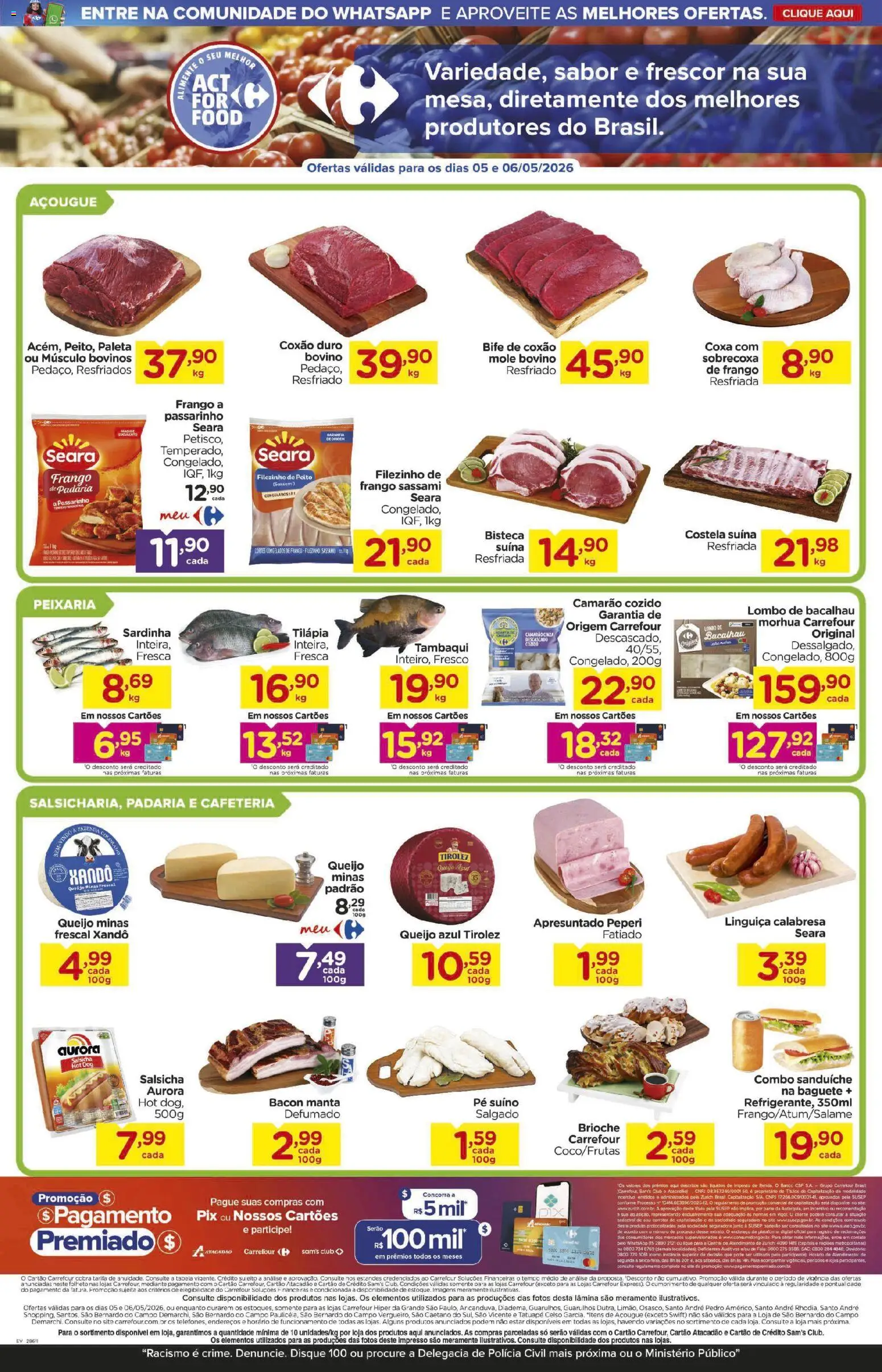 Carrefour Folheto - válido de 05.05.2026 | Página: 2 | Produtos: Lombo, Camarão, Queijo, Tilápia