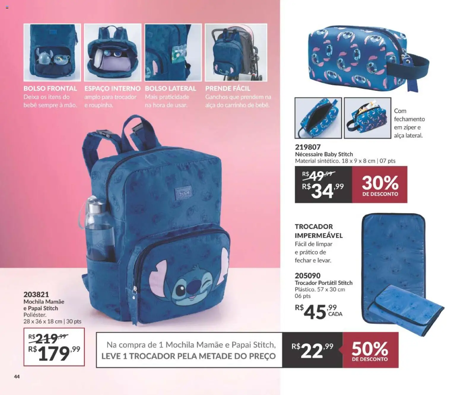 Avon Folheto - válido de 10/08/2026 | Página: 44 | Produtos: Necessaire, Carrinho, Mochila
