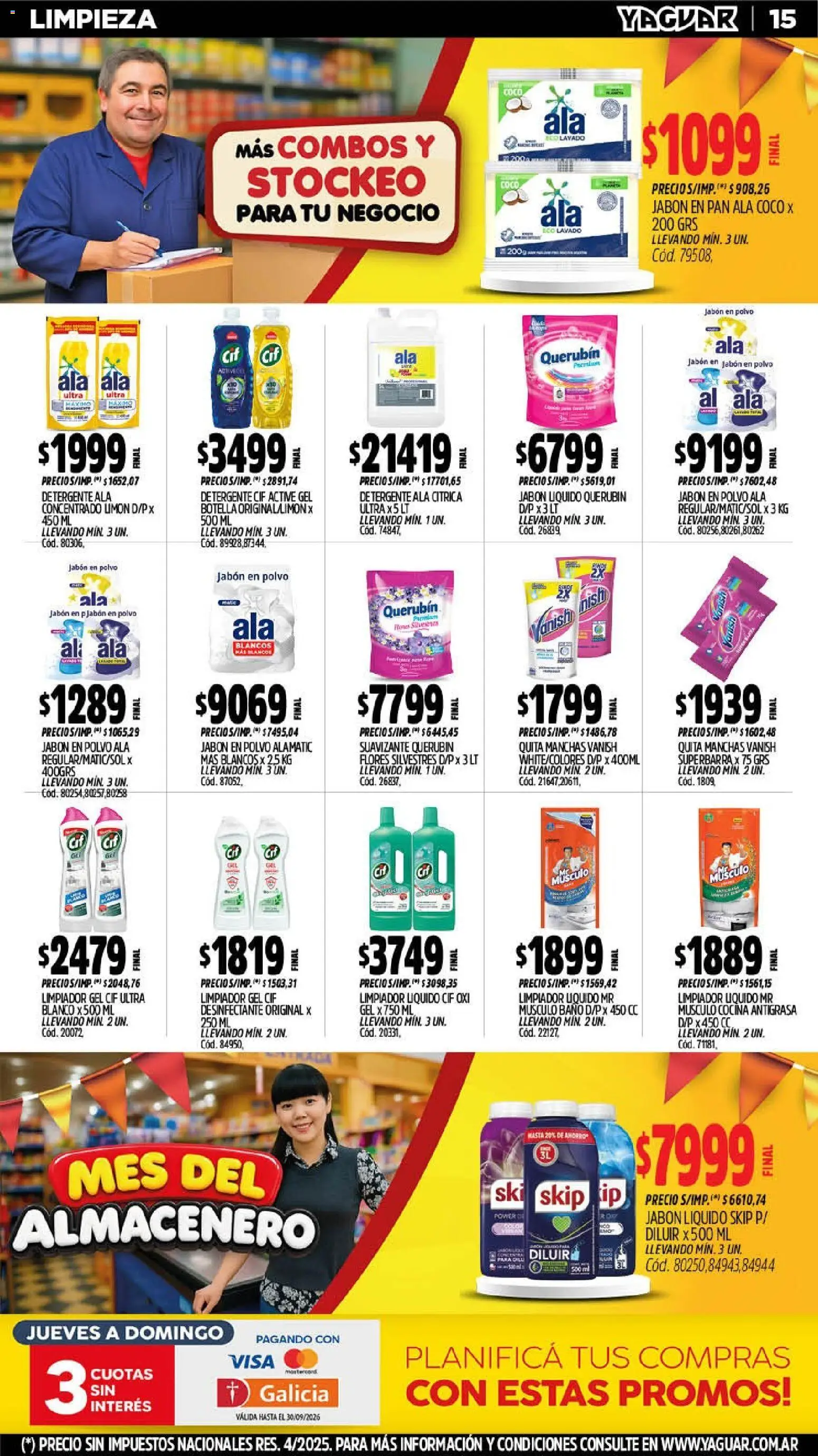 Yaguar - Oferta Semanal Mar del Plata │ válido desde el 14/09/2026 | Página: 15 | Productos: Cocina, Limón, Pan, Suavizante