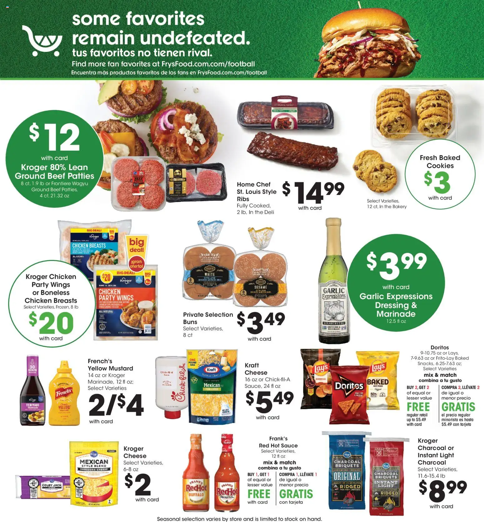 Fry's Food Weekly Ad - valid from 09/30/2026 | Page: 8 | Products: Charcoal, Chicken breasts, Cookies, Fan