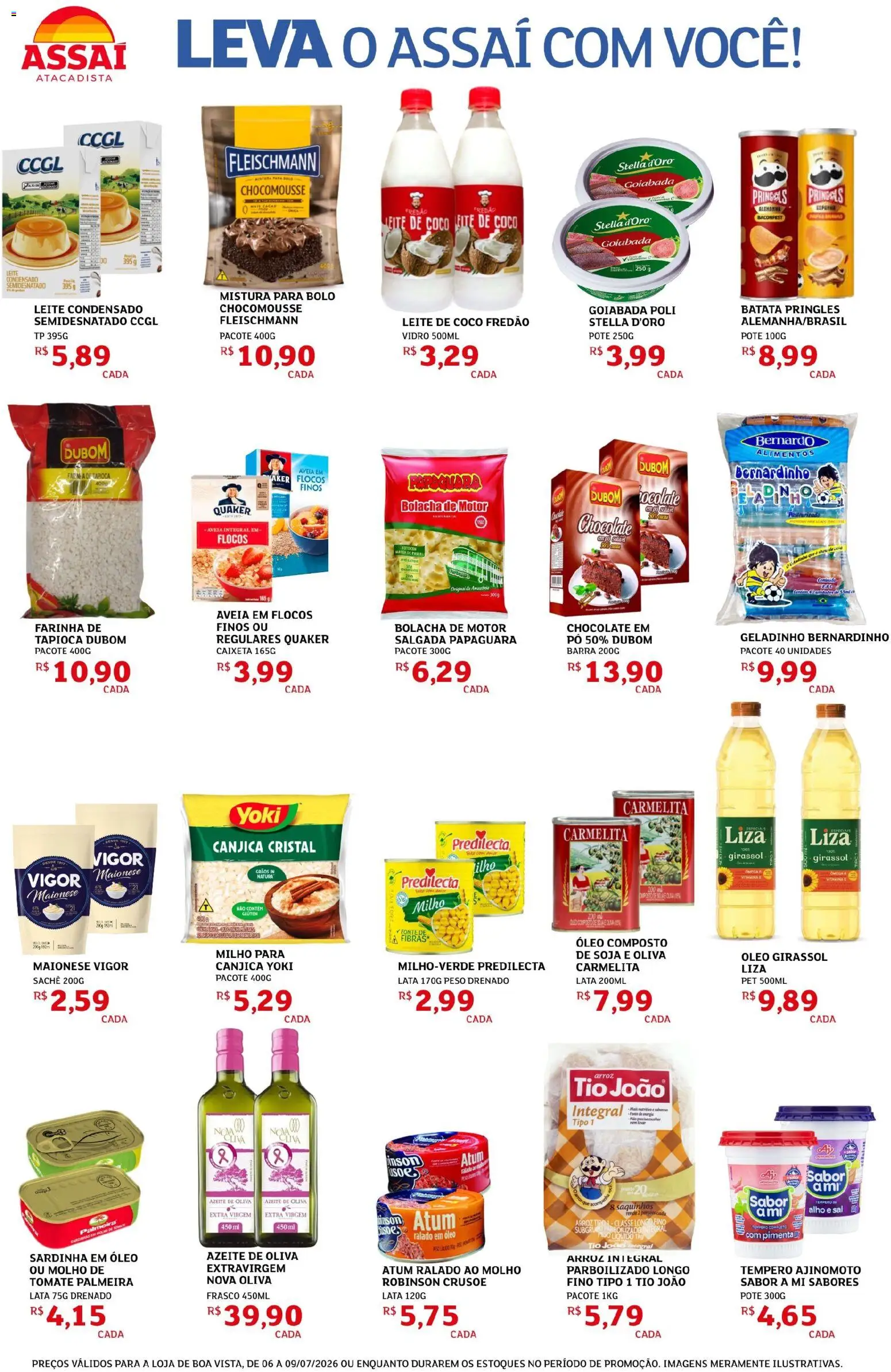 Assaí Atacadista Folheto - válido de 08/07/2026 | Página: 2 | Produtos: Leite, Sal, Maionese, Atum