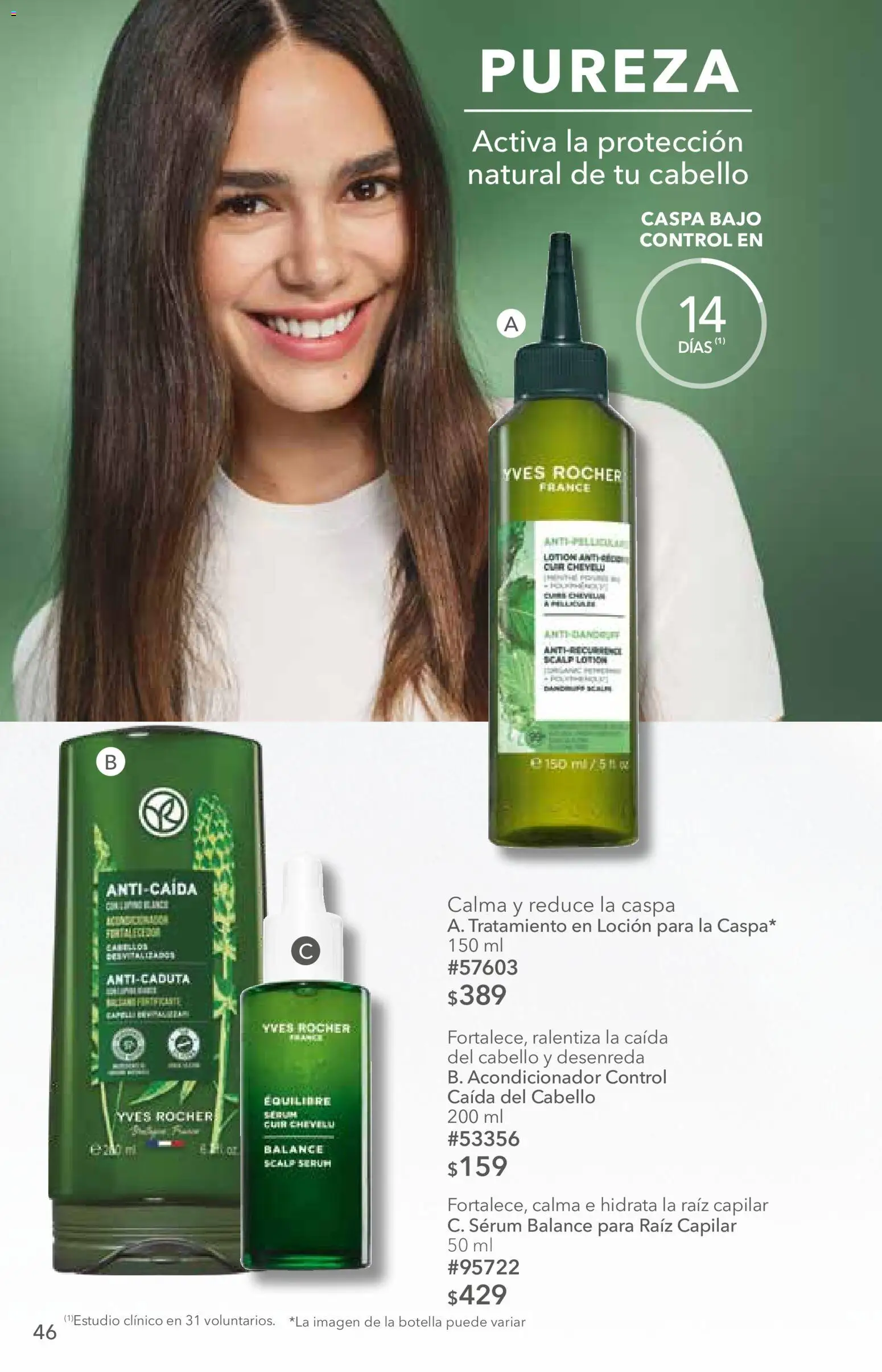 Nuevas ofertas de Yves Rocher válidas en toda la República Mexicana desde el 06/10/2026. ¡Encuentra las mejores ofertas en Yves Rocher campaña 14 2026! | Página: 46 | Productos: Serum, Loción, Botella, Acondicionador