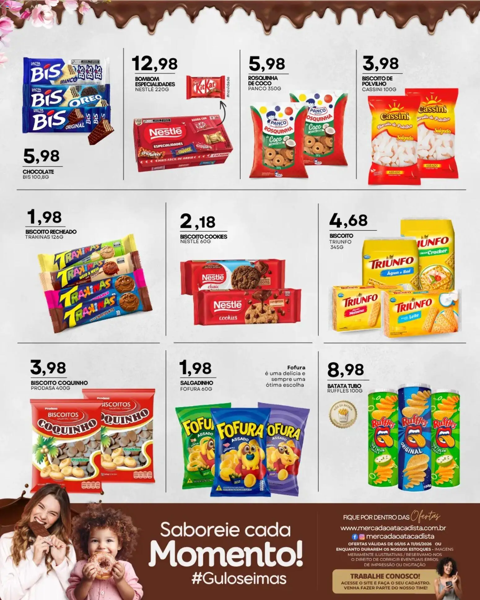 Mercadão Atacadista Folheto - válido de 05.05.2026 | Página: 9 | Produtos: Polvilho, Leite, Biscoitos, Rosquinha