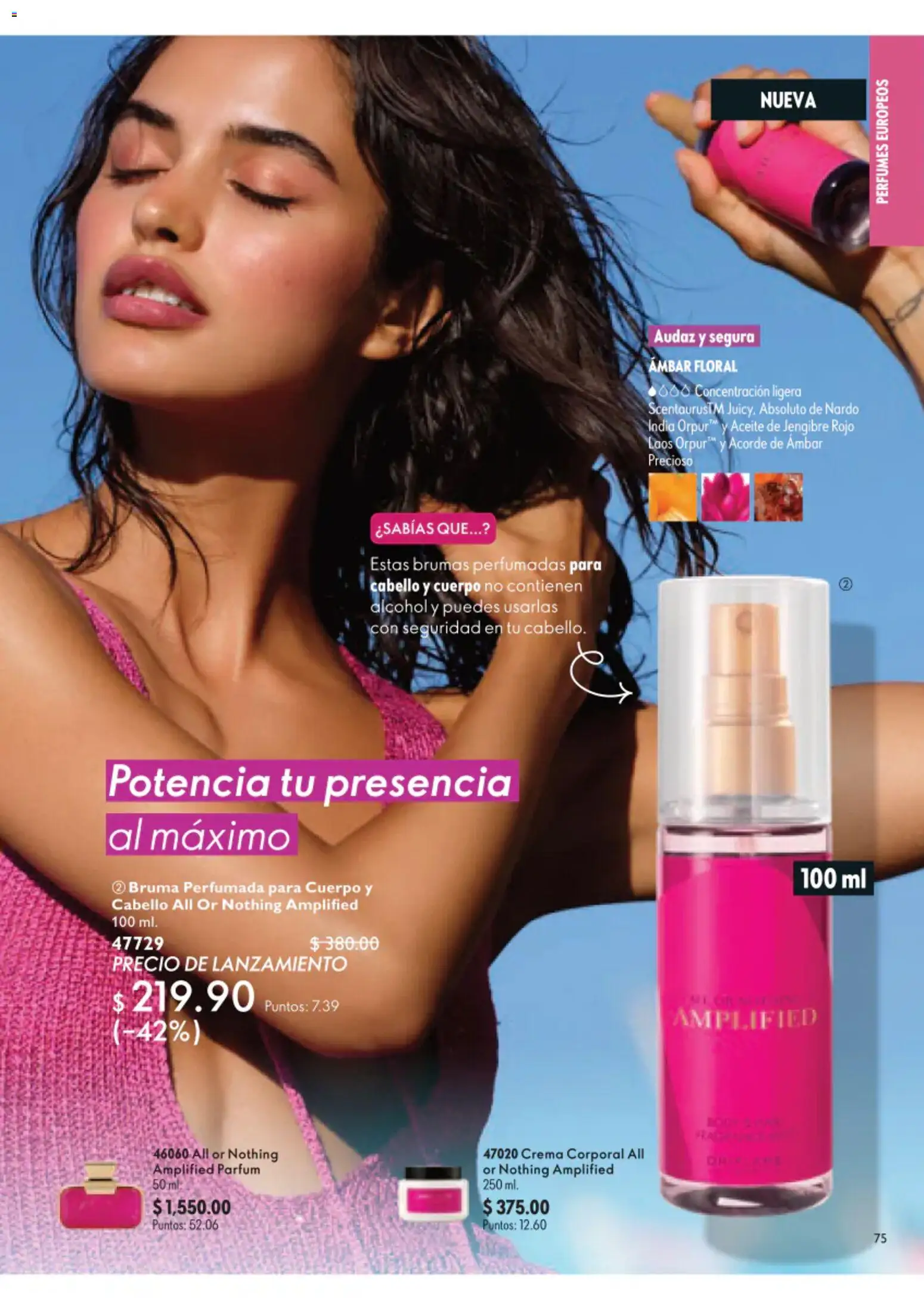 Nuevas ofertas de Oriflame válidas en toda la República Mexicana desde el 01/08/2026. ¡Encuentra las mejores ofertas en Oriflame campaña 11 2026! | Página: 75 | Productos: Crema, Bruma, Aceite, Crema corporal