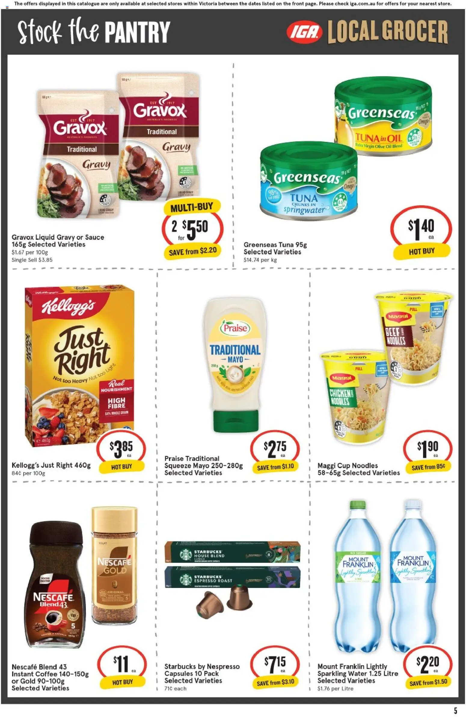 IGA catalogue - valid from 15/07/2026 | Page: 6 | Products: Noodles, Beef, Olive oil, Sauce