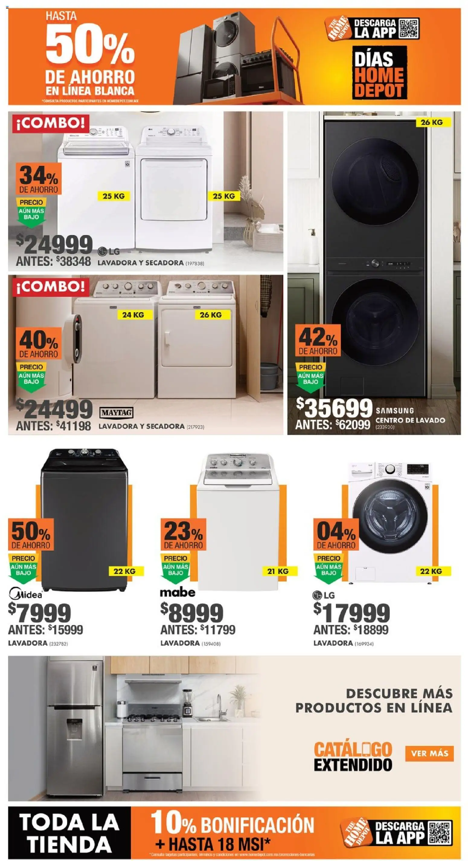 Nuevas ofertas de Home Depot válidas en toda la República Mexicana desde el 14/07/2026. ¡Encuentra las mejores ofertas en Home Depot catálogo! | Página: 2 | Productos: Secadora, Lavadora