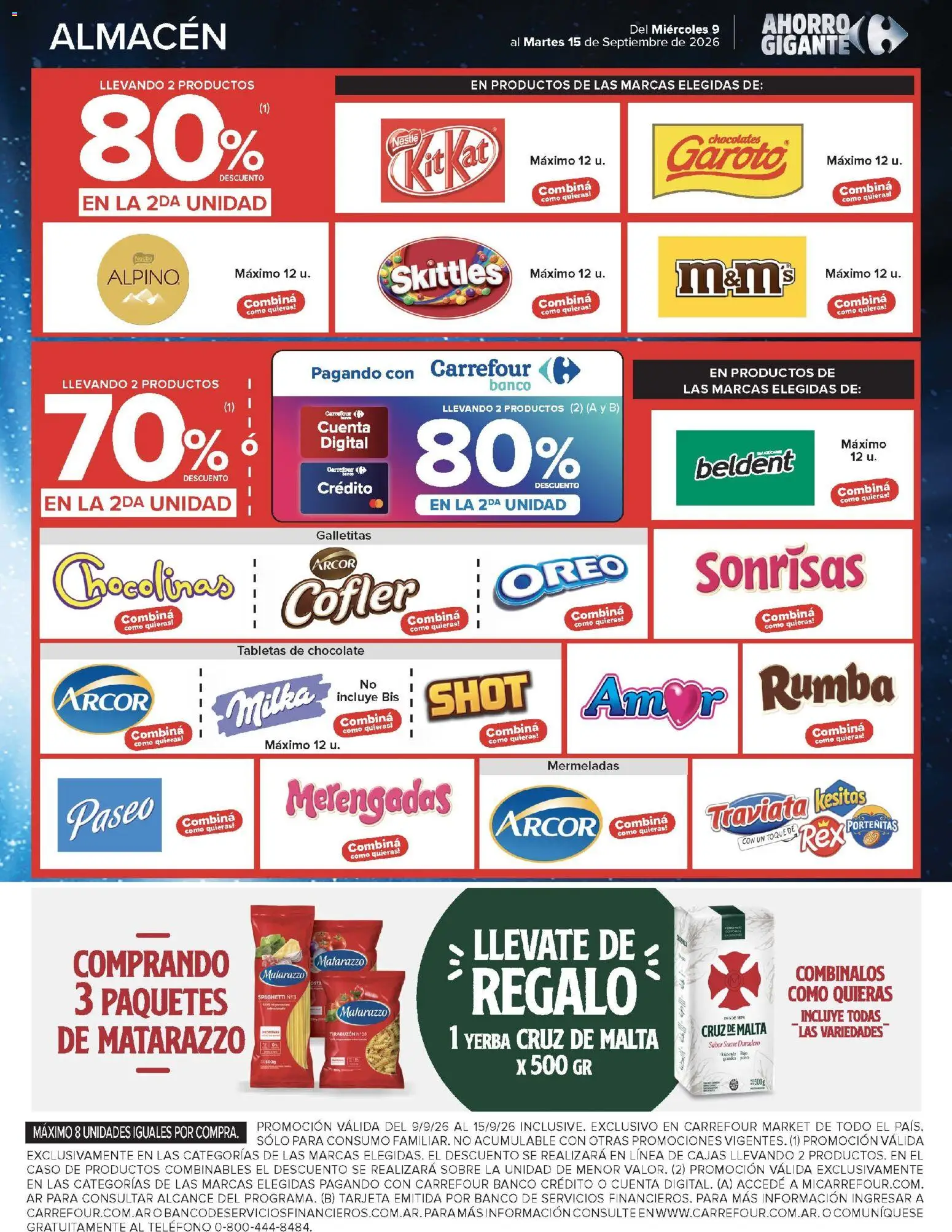 Carrefour - Ofertas │ válido desde el 09/09/2026 | Página: 42 | Productos: Sobre, Yerba, Polvo, Chocolate