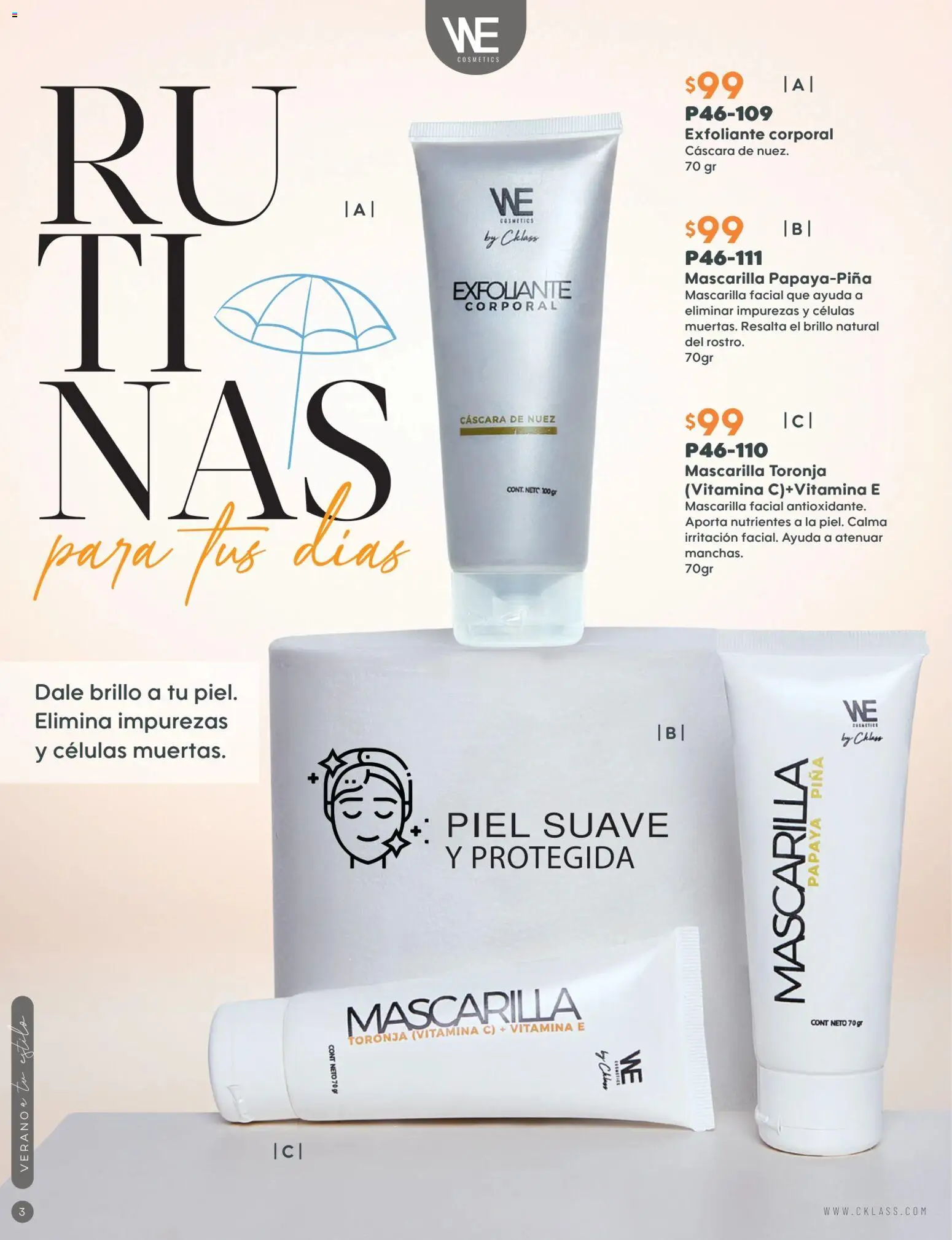 Nuevas ofertas de Cklass válidas en toda la República Mexicana desde el 02/07/2026. ¡Encuentra las mejores ofertas en Cklass catálogo Verano WE & Home! | Página: 4 | Productos: Exfoliante corporal, Brillo, Toronja, Nuez