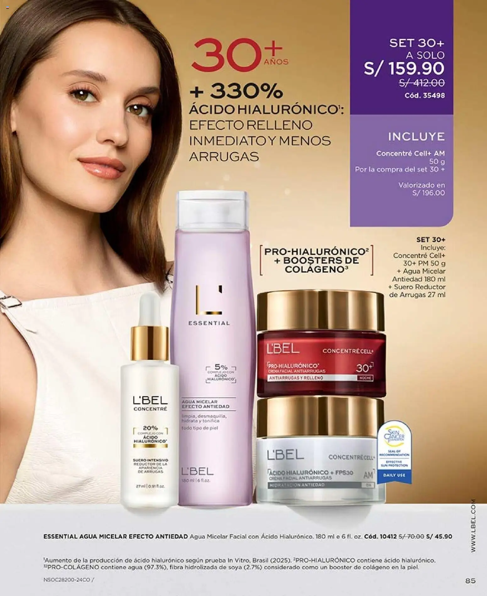 Catálogo L'Bel válido desde 22/08/2026 | Página: 85 | Productos: Crema, Agua