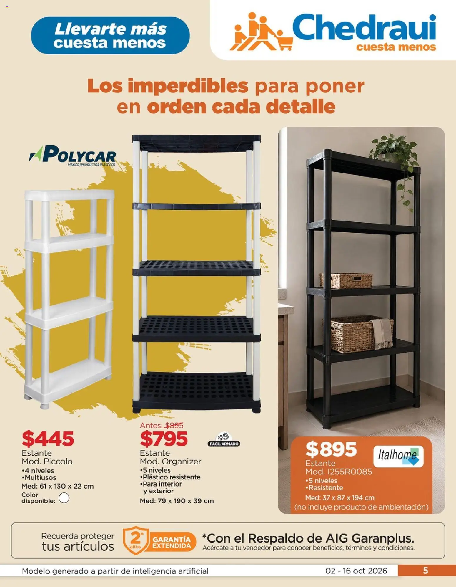 Nuevas ofertas de Chedraui válidas en toda la República Mexicana desde el 02/10/2026. ¡Encuentra las mejores ofertas en Chedraui folleto Renueva tu hogar Llevarte más cuesta menos! | Página: 5