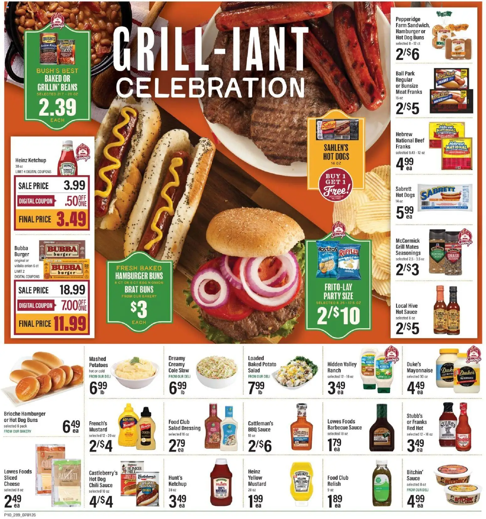 Lowes Foods Weekly Ad - GA - valid from 07/01/2026 | Page: 15 | Products: Bakery, Beef, Ketchup, Salad