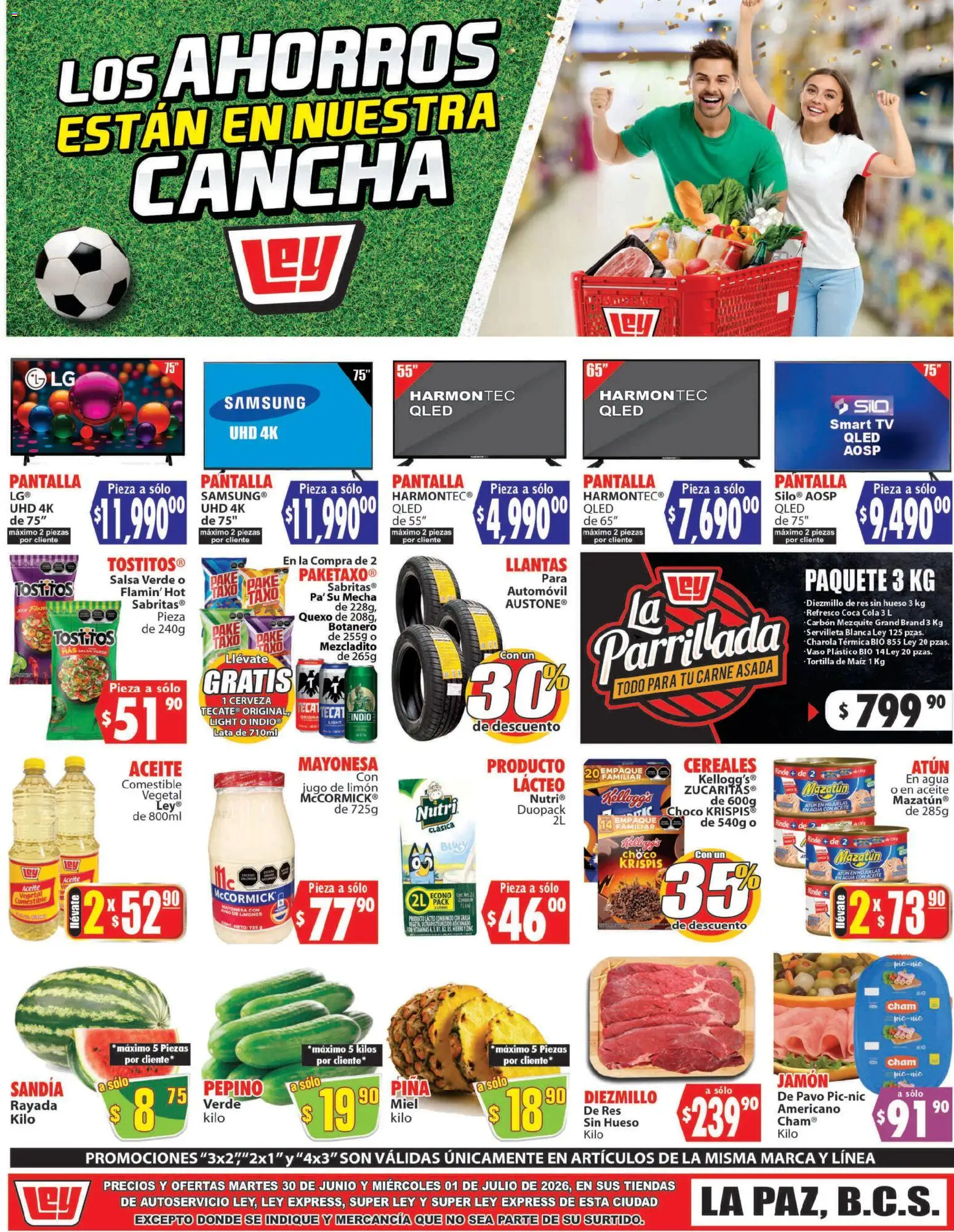 Nuevas ofertas de Casa Ley válidas en toda la República Mexicana desde el 30/06/2026. ¡Encuentra las mejores ofertas en Casa Ley folleto Autoservicio! | Página: 1 | Productos: Sandía, Mayonesa, Limón, Vitaminas