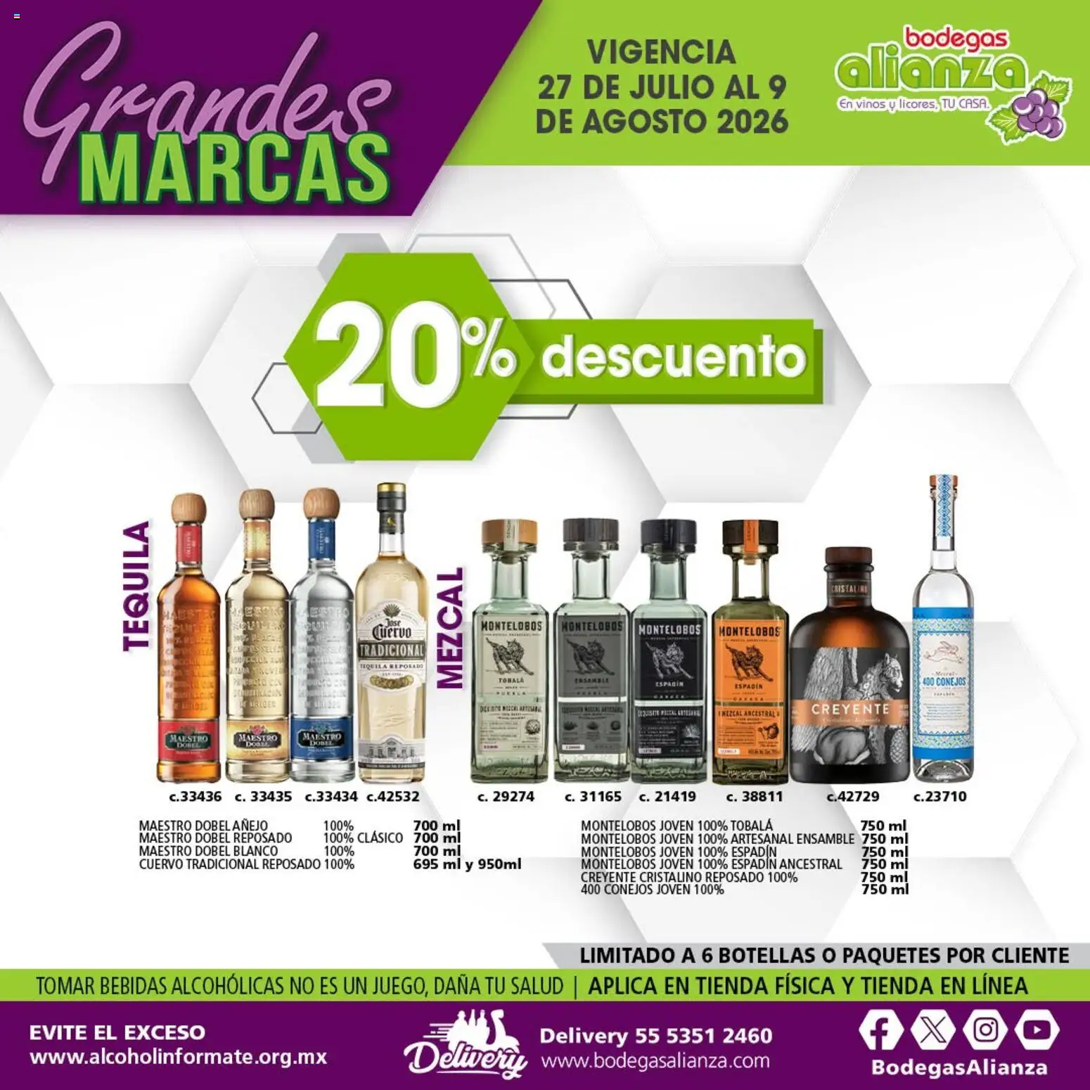 Nuevas ofertas de Bodegas Alianza válidas en toda la República Mexicana desde el 27/07/2026. ¡Encuentra las mejores ofertas en Bodegas Alianza catálogo Grandes Marcas! | Página: 5 | Productos: Tequila