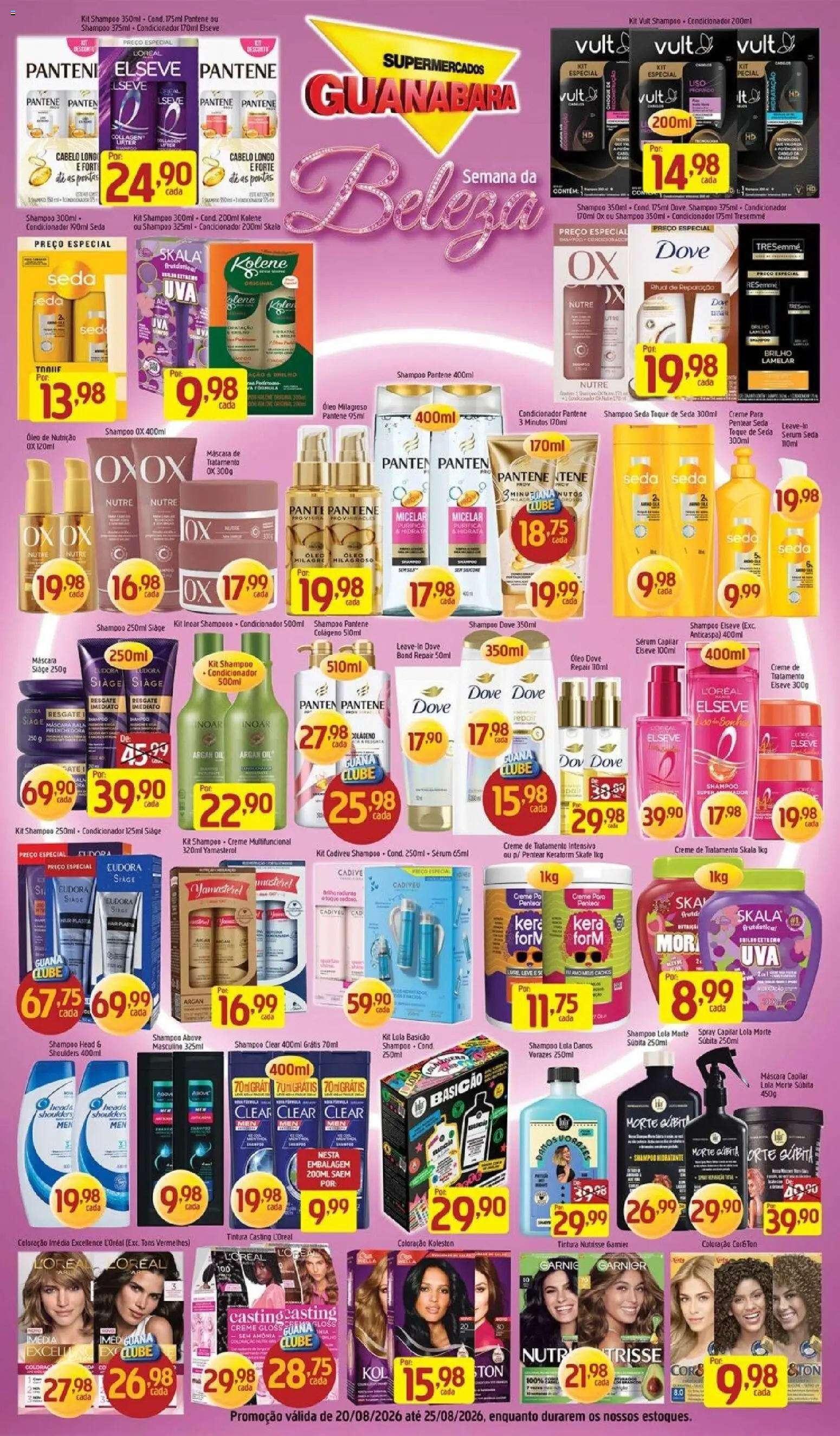 Supermercados Guanabara Folheto - válido de 20/08/2026 | Página: 3 | Produtos: Colágeno, Sérum, Shampoo pantene, Bala