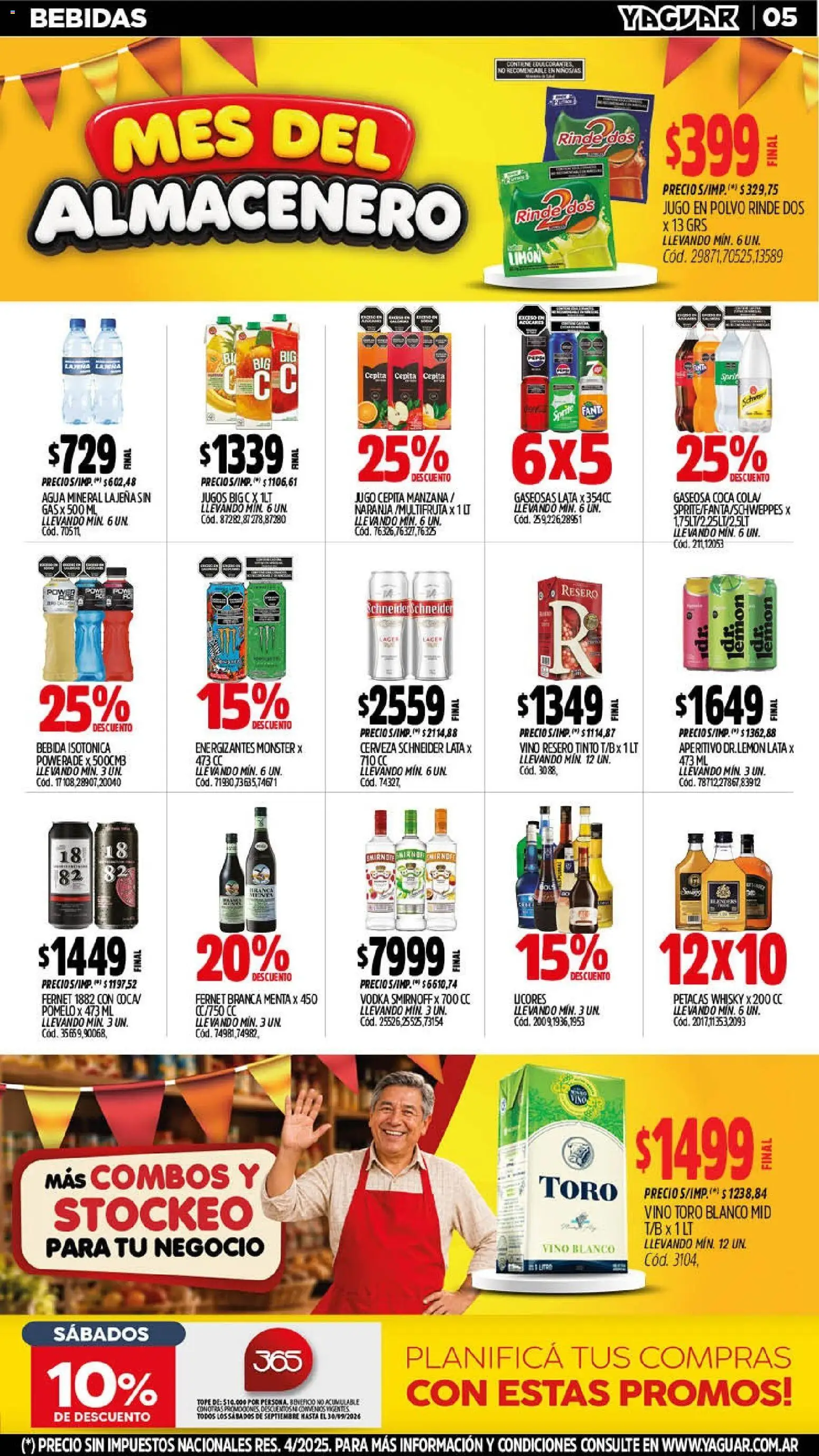Yaguar - Oferta Semanal Neuquen │ válido desde el 14/09/2026 | Página: 5 | Productos: Vodka, Fanta, Jugo, Cerveza