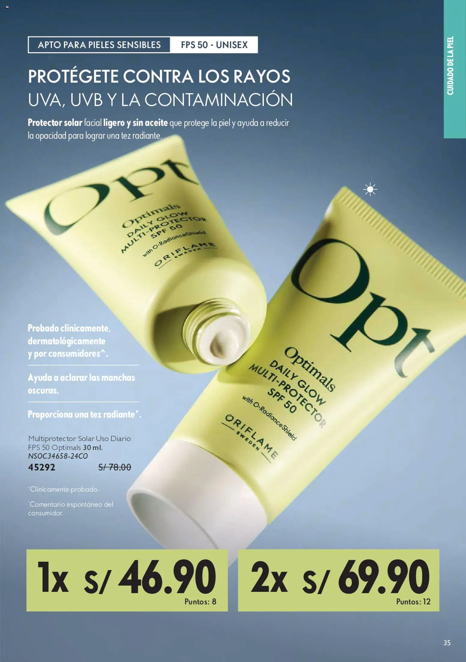 Catálogo Oriflame válido desde 09.05.2026 | Página: 37 | Productos: Protector solar, Aceite