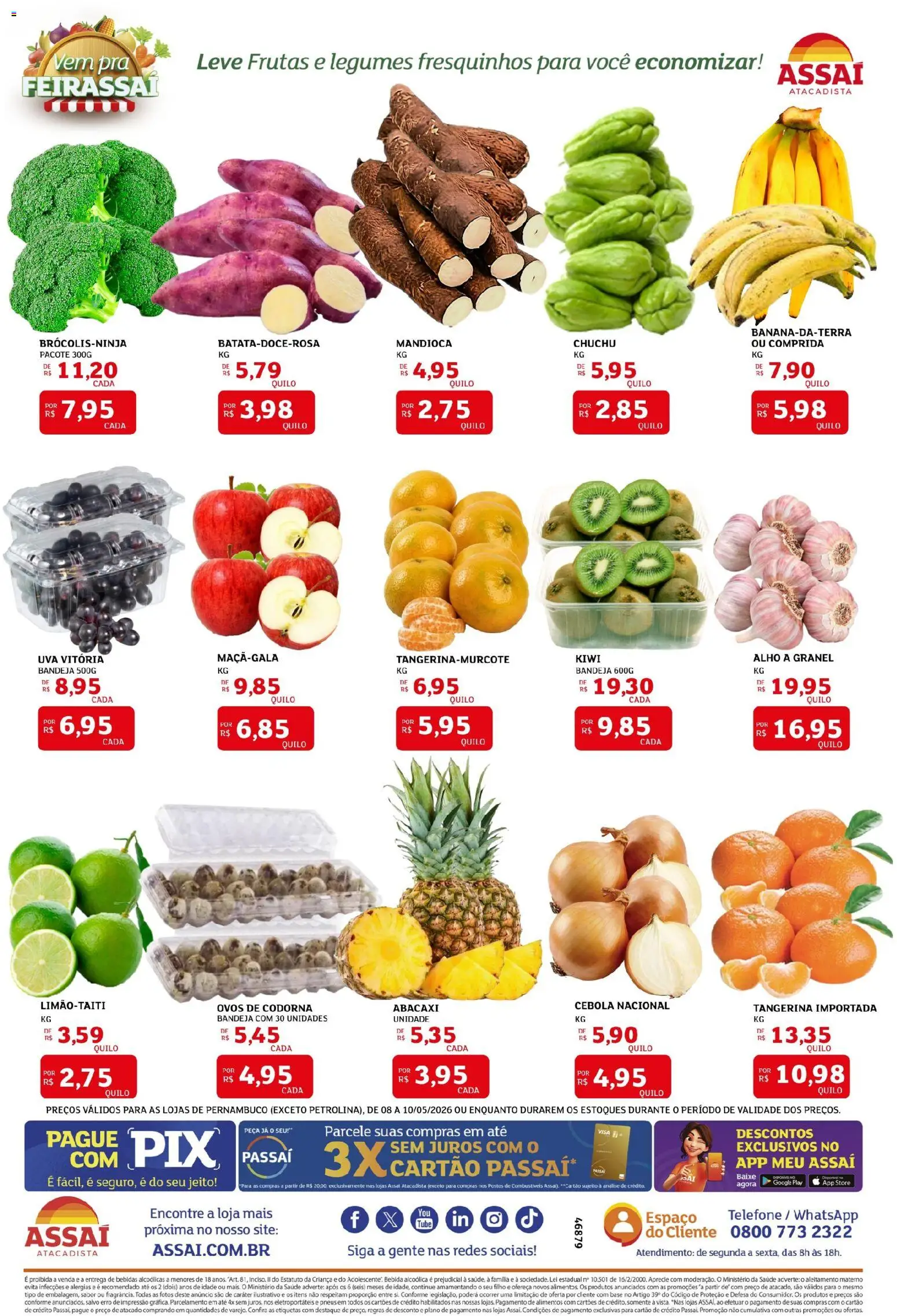 Assaí Atacadista Folheto - válido de 08.05.2026 | Página: 3 | Produtos: Cebola, Pneus, Base, Telefone