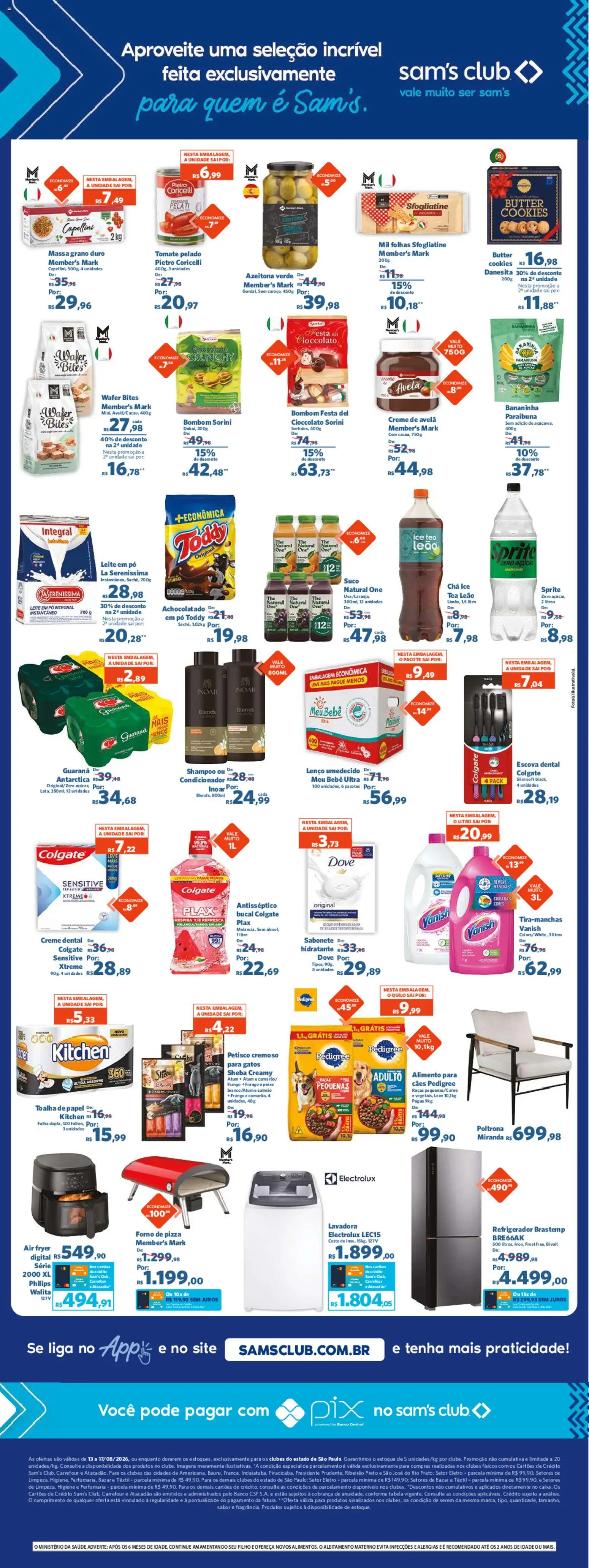 Sam's Club Folheto - válido de 13/08/2026 | Página: 2 | Produtos: Escova, Banco, Suco, Frango