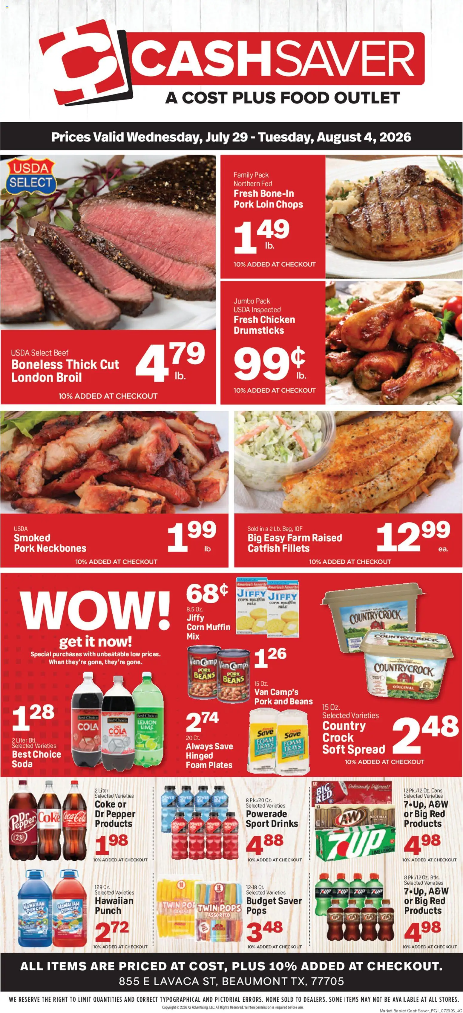 Market Basket Cash Saver - valid from 07/29/2026 | Page: 1 | Products: Corn, Beef, Pepper, Muffin
