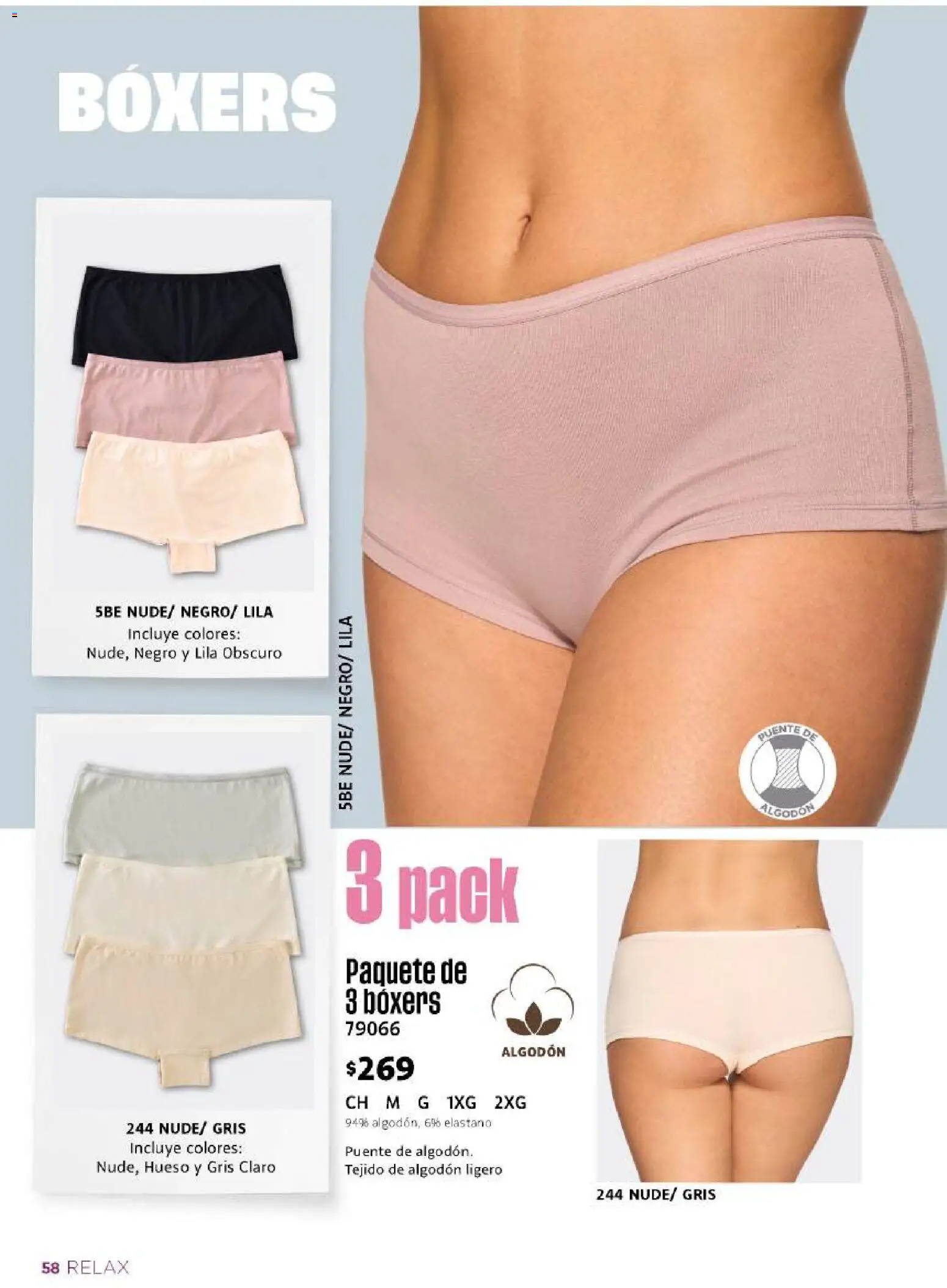 Nuevas ofertas de Ilusión válidas en toda la República Mexicana desde el 01/08/2026. ¡Encuentra las mejores ofertas en Ilusión catálogo Otoño! | Página: 60 | Productos: Boxers, Algodón