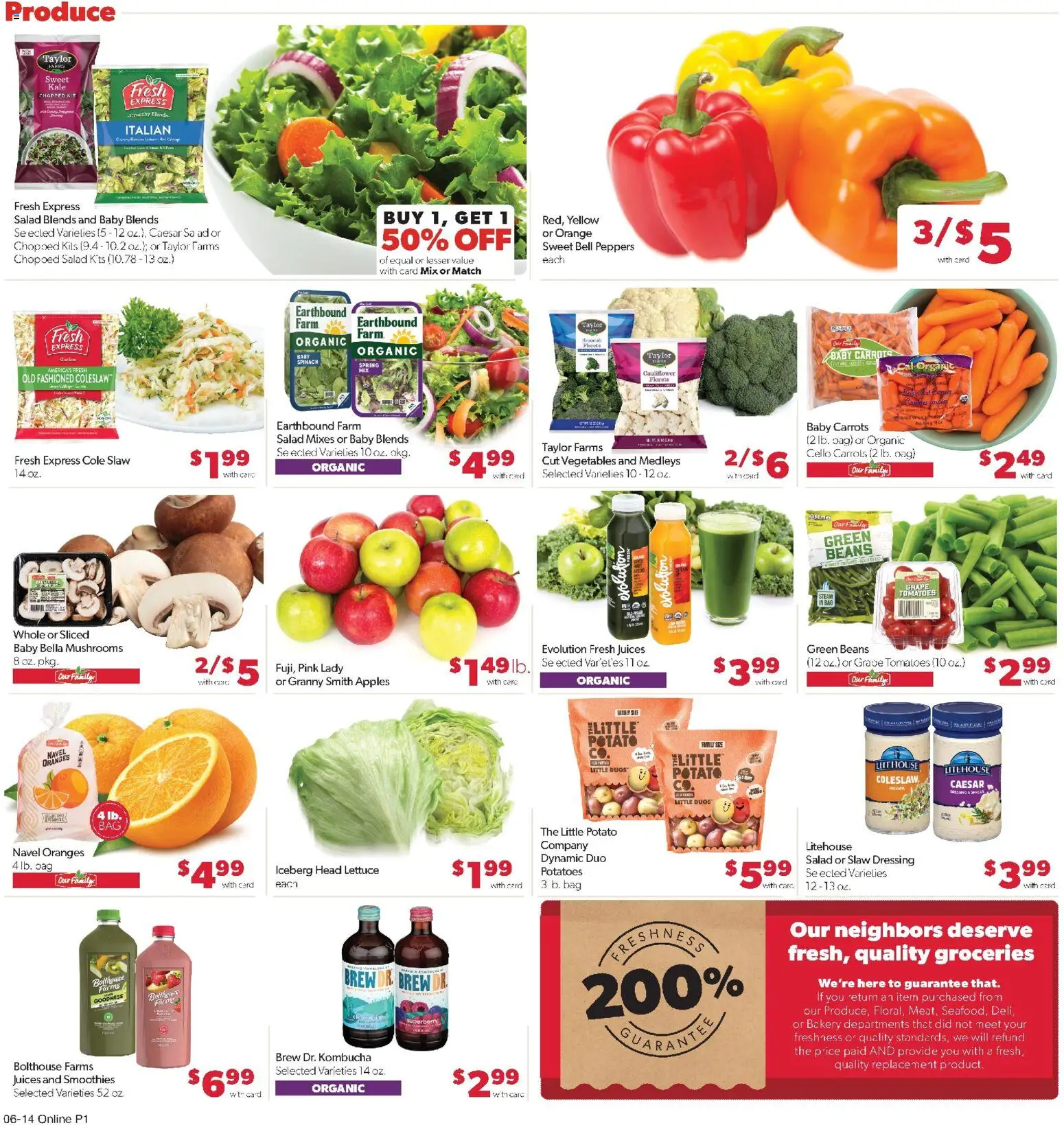 Family Fare Weekly Ad - SD - valid from 14.06.2026 | Page: 5 | Products: Bakery, Spinach, Tomatoes, Cauliflower