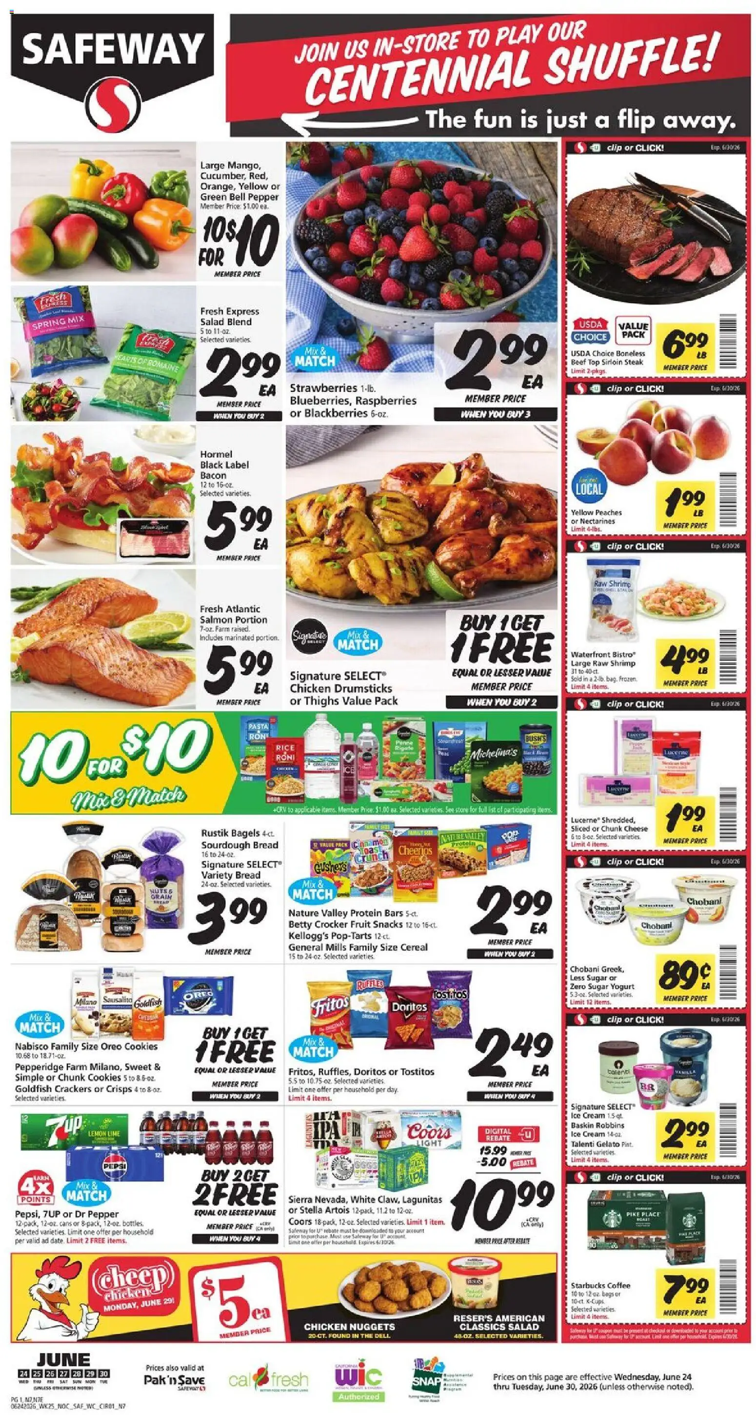 Safeway Weekly Ad - valid from 06/24/2026 | Page: 3 | Products: Romaine, Clip, Cookies, Sugar
