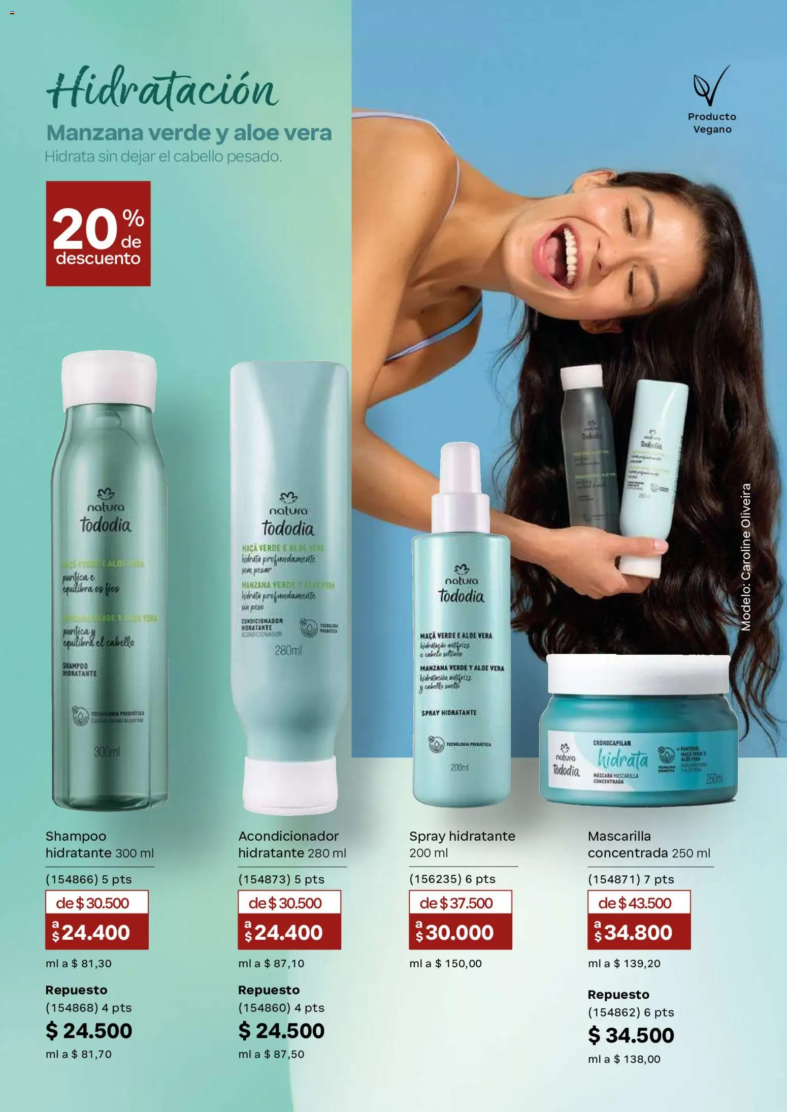 Natura revista - valida desde el 01/07/2026 | Página: 156 | Productos: Shampoo, Manzana, Mascarilla, Aloe vera