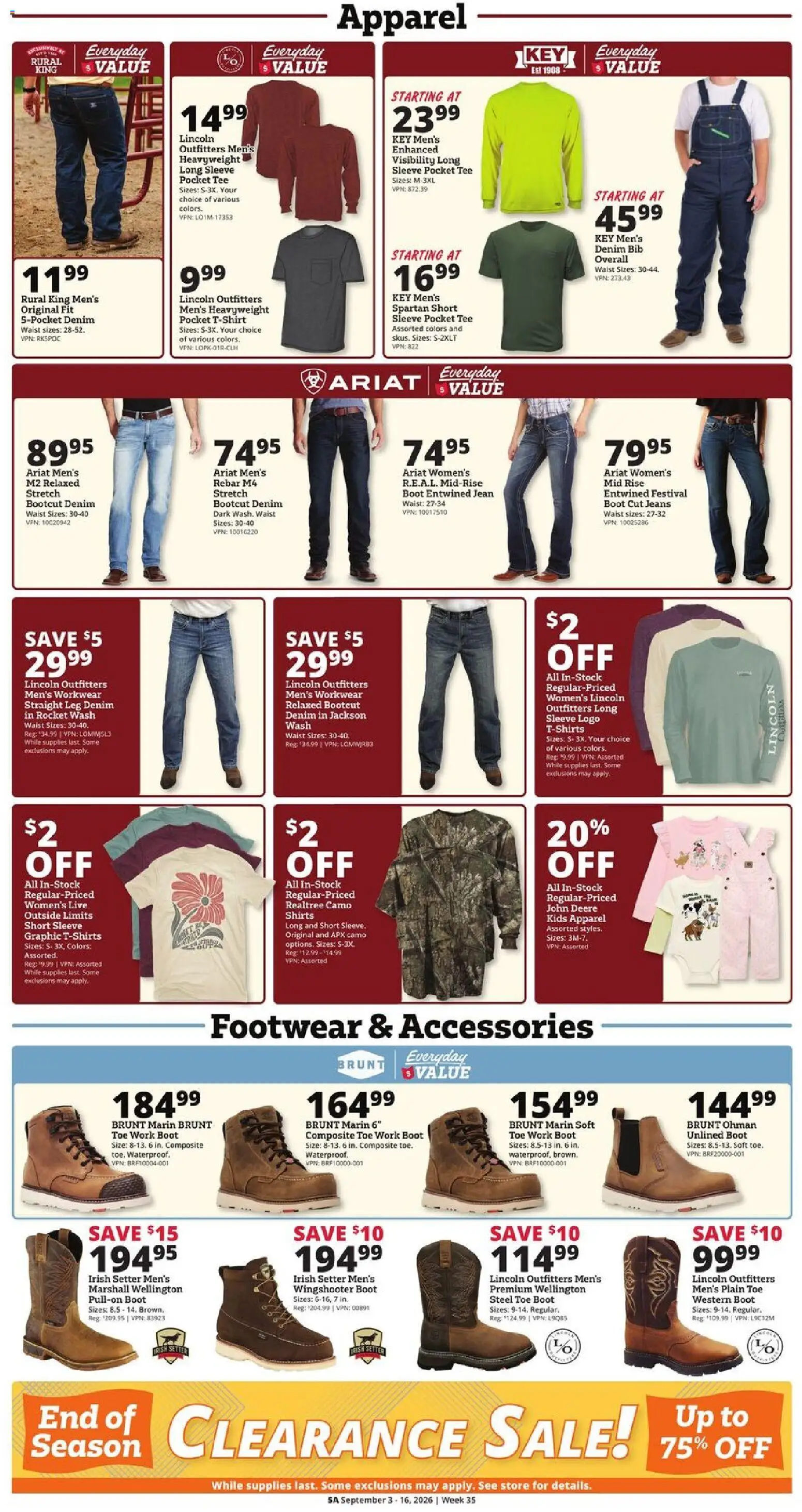 Rural King Weekly Ad - valid from 09/03/2026 | Page: 7 | Products: Workwear, Jeans