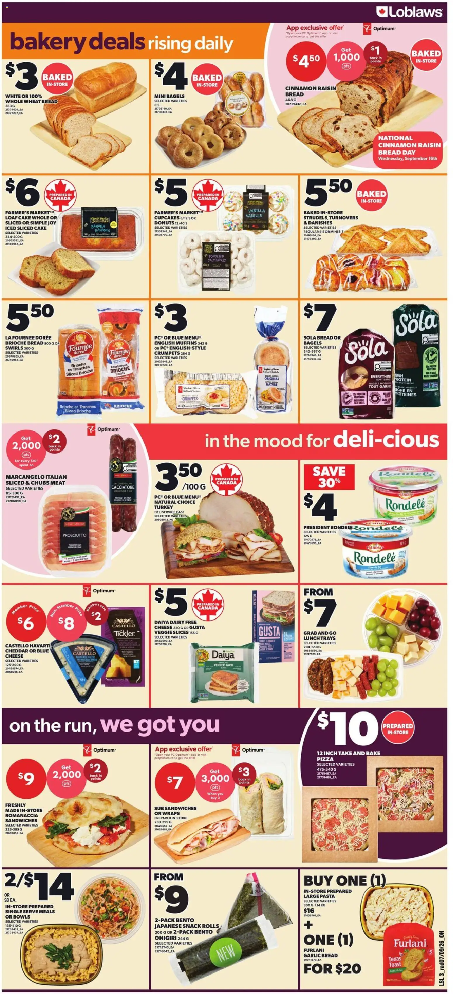 Loblaws flyer valid from Sep 10, 2026 | Page: 4 | Products: Cake, Vanilla, Prosciutto, Pizza