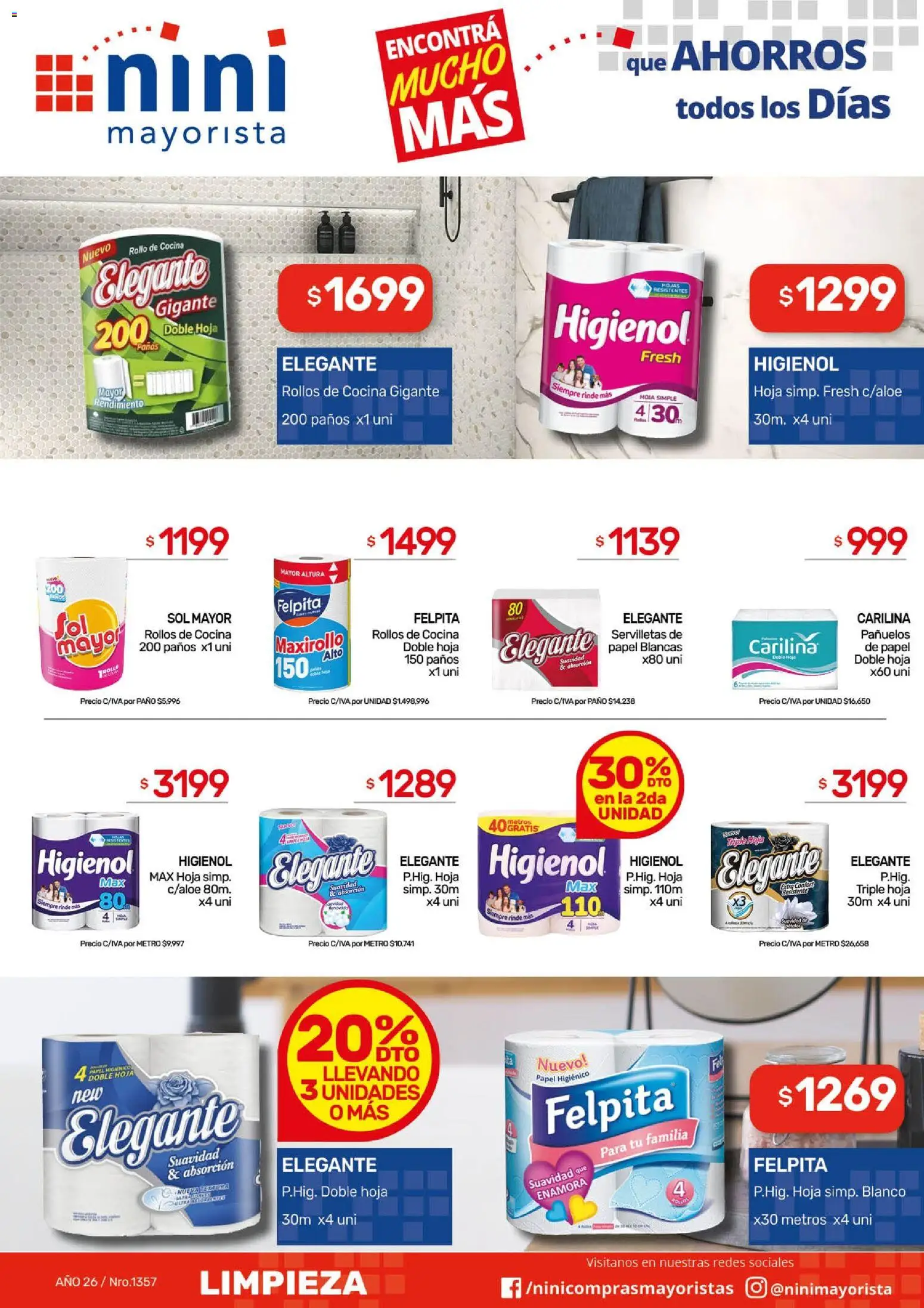 NINI Mayorista ofertas │ válido desde el 27.04.2026 | Página: 7 | Productos: Papel higiénico, Cocina, Servilletas