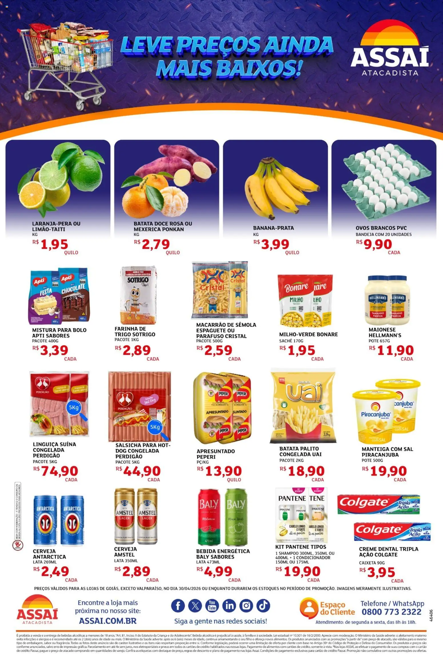 Assaí Atacadista Folheto - válido de 30.04.2026 | Página: 2 | Produtos: Espaguete, Farinha de trigo, Manteiga, Creme