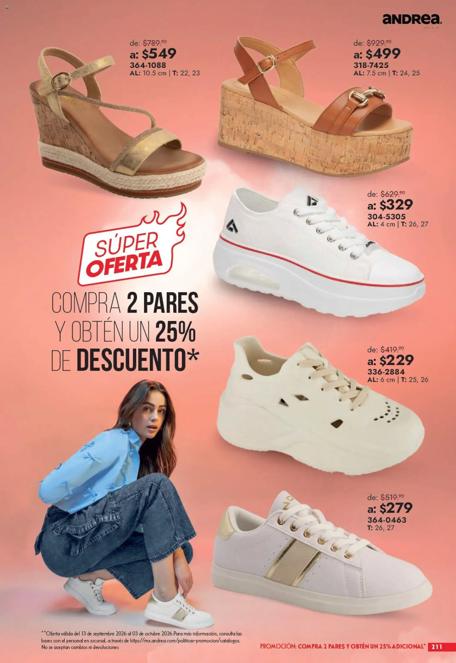 Nuevas ofertas de Andrea válidas en toda la República Mexicana desde el 13/09/2026. ¡Encuentra las mejores ofertas en Andrea catálogo Outlet! | Página: 211