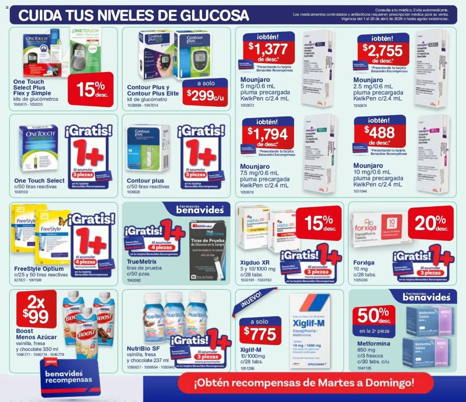 Nuevas ofertas de Farmacia Benavides válidas en toda la República Mexicana desde el 01.04.2026. ¡Encuentra las mejores ofertas en Farmacia Benavides catálogo! | Página: 8 | Productos: Fresa, Azúcar, Chocolate, Tableta