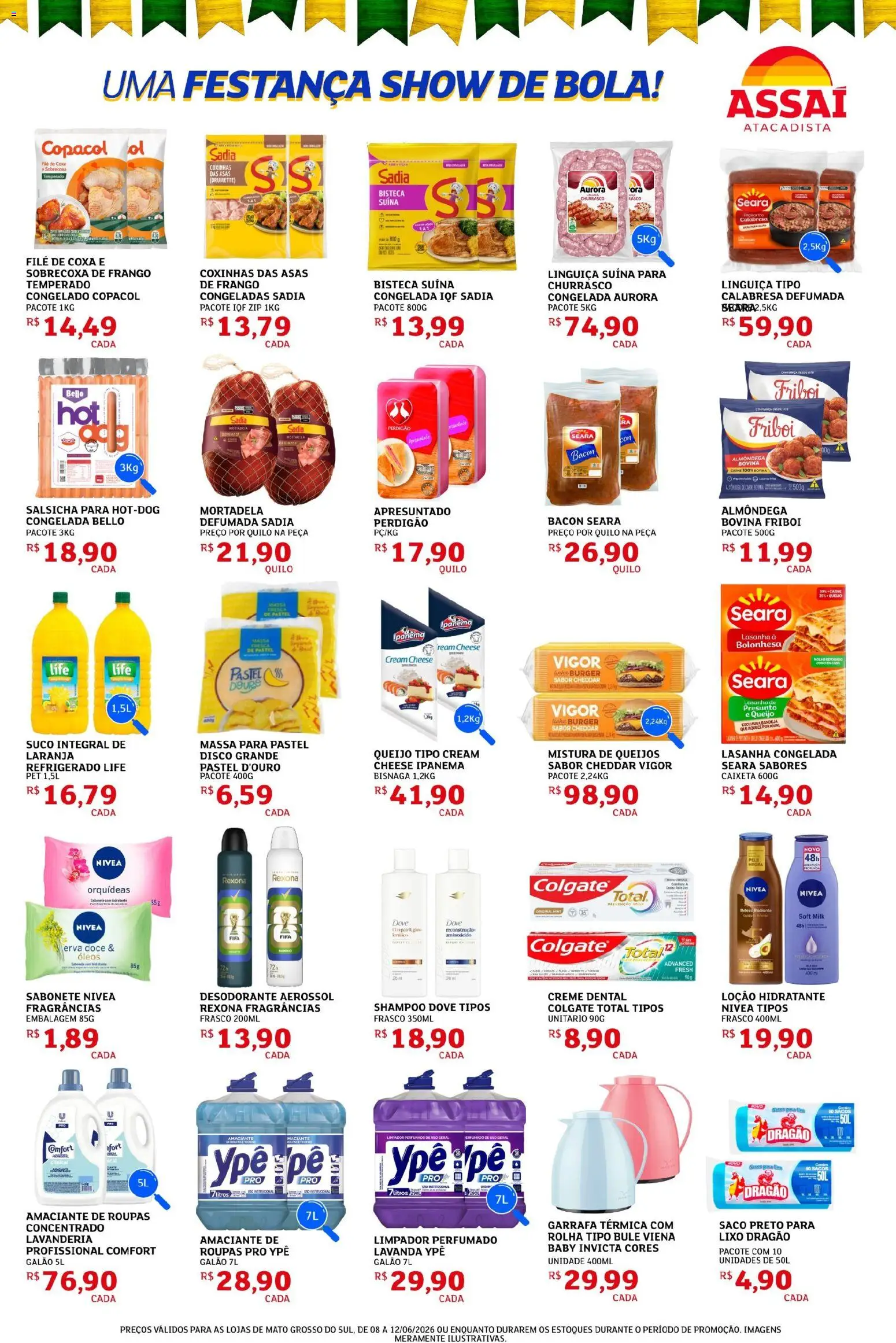 Assaí Atacadista Folheto - válido de 08.06.2026 | Página: 3 | Produtos: Shampoo, Creme, Lasanha, Rexona