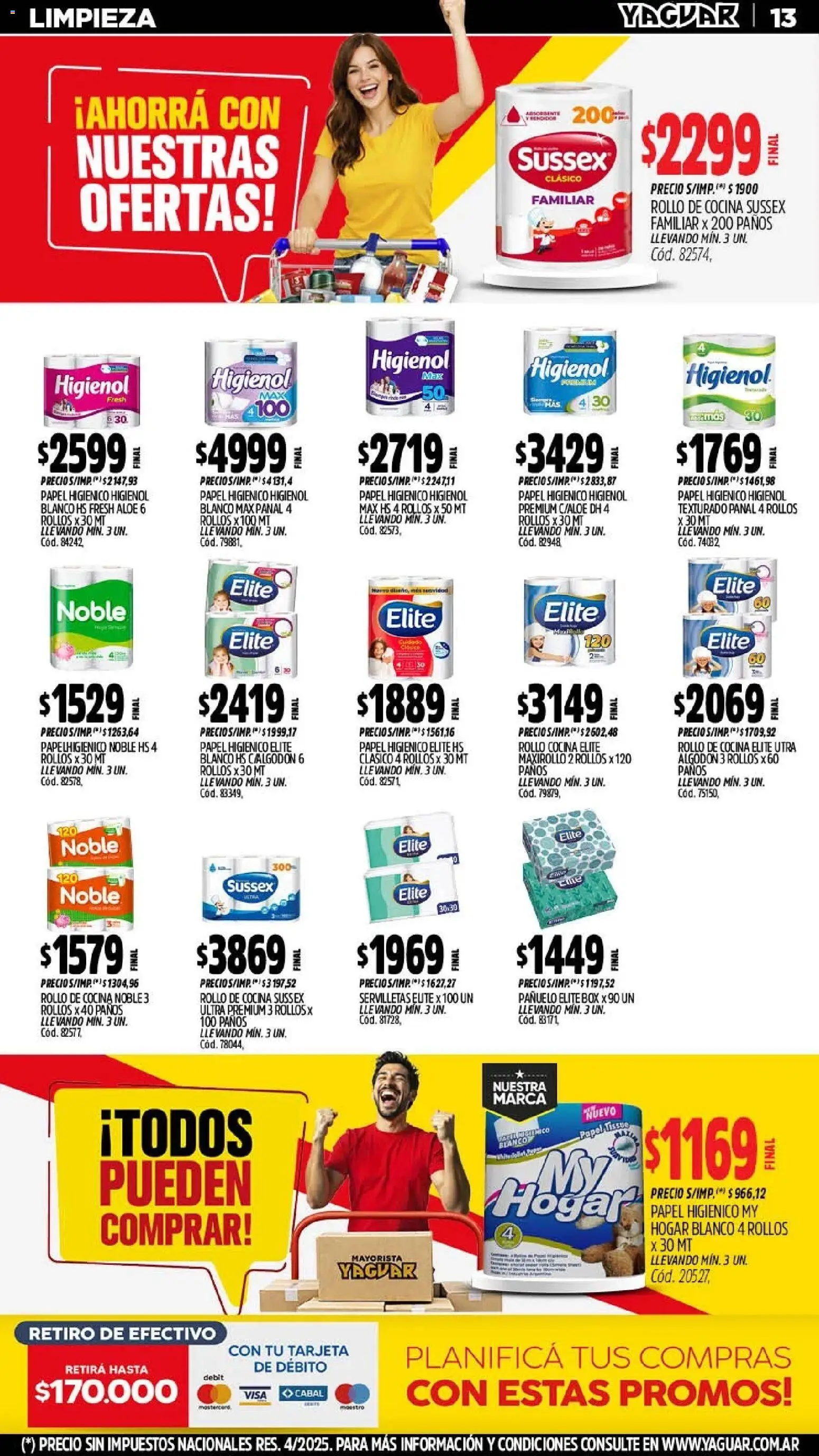 Yaguar catálogo │ válido desde el 11.05.2026 | Página: 14 | Productos: Papel higiénico, Pañuelo, Cocina, Huevo