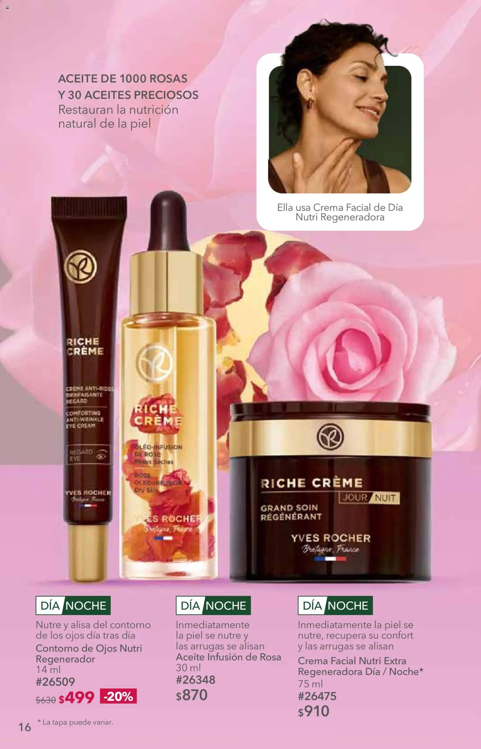 Nuevas ofertas de Yves Rocher válidas en toda la República Mexicana desde el 25/08/2026. ¡Encuentra las mejores ofertas en Yves Rocher campaña 12 2026! | Página: 16 | Productos: Contorno de ojos, Crema, Contorno, Aceite