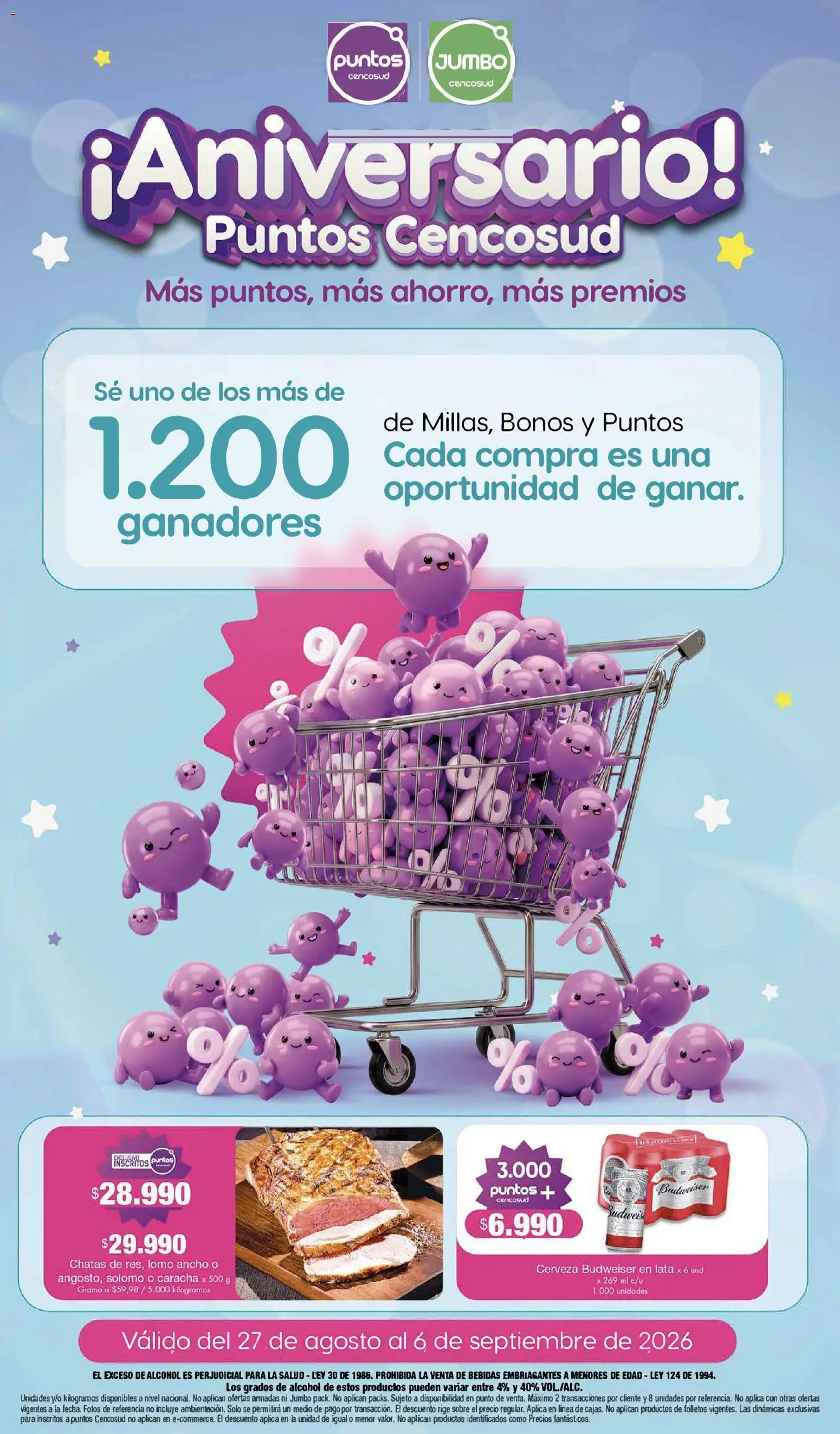 Jumbo revista - valida desde el 27/08/2026 | Página: 1 | Productos: Bebidas, Sobre, Alcohol, Cerveza