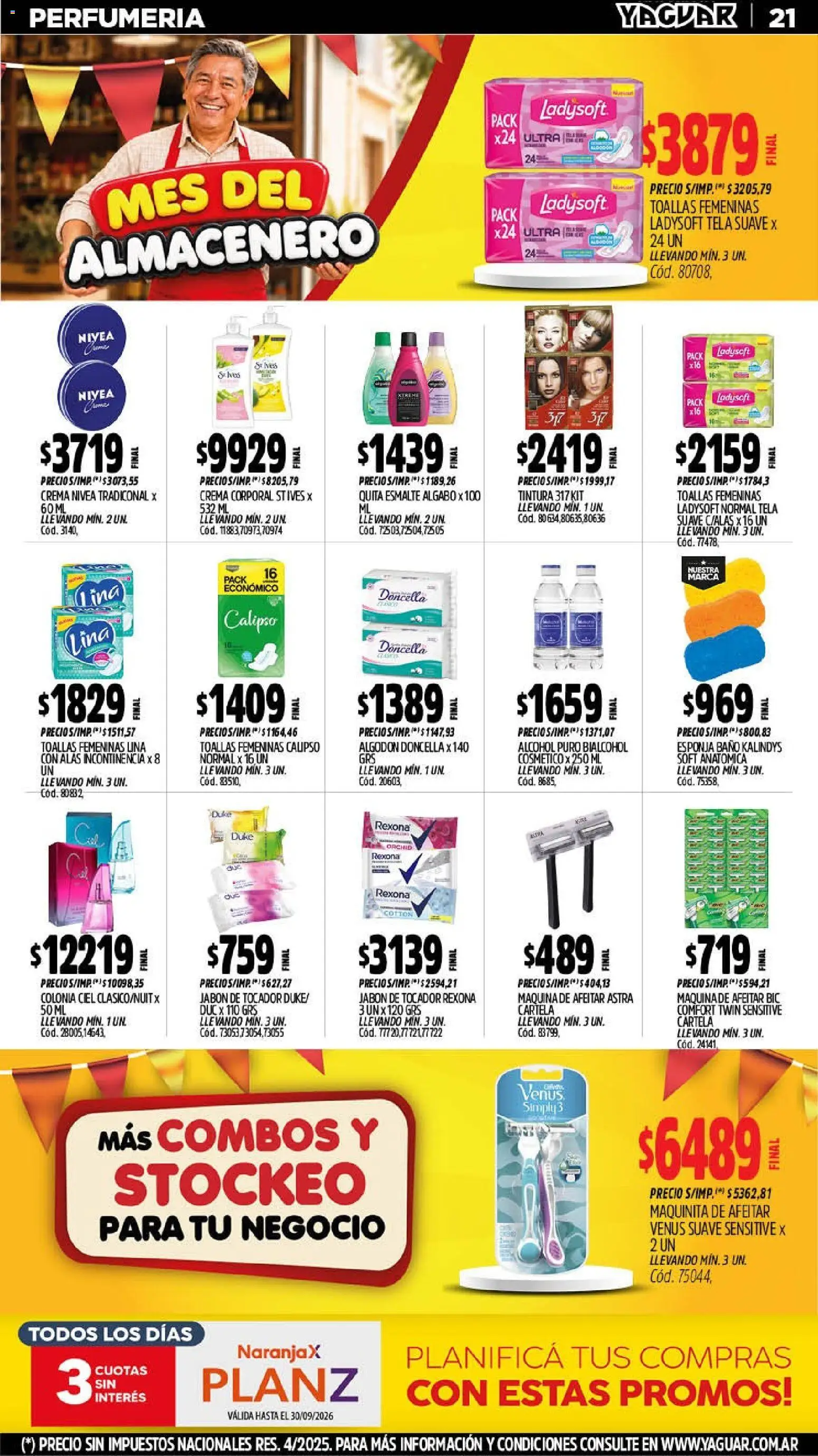 Yaguar - Oferta Semanal Santa Fé │ válido desde el 07/09/2026 | Página: 22 | Productos: Toallas, Baño, Tintura, Alcohol