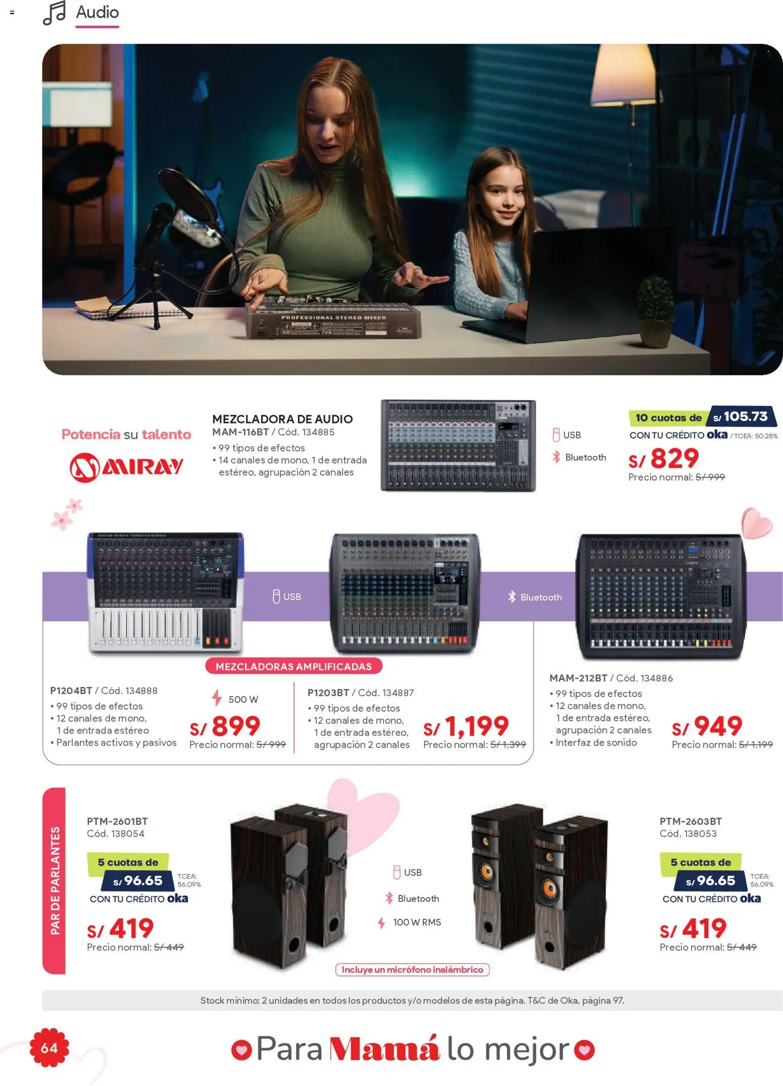 Catálogo Hiraoka válido desde 25.04.2026 | Página: 64 | Productos: Audio, Micrófono, USB