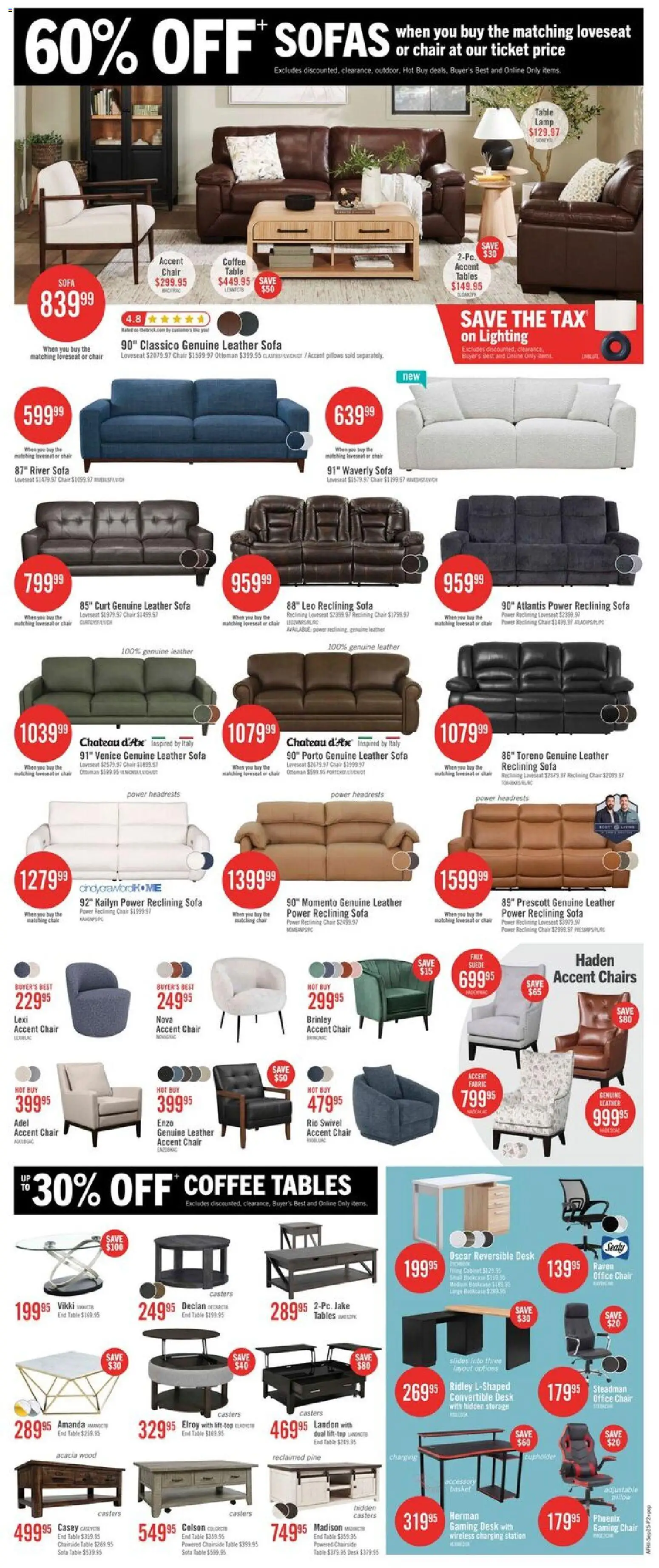 The Brick flyer valid from Sep 25, 2026 | Page: 3 | Products: Table lamp, Sofa, Chair, Chairs