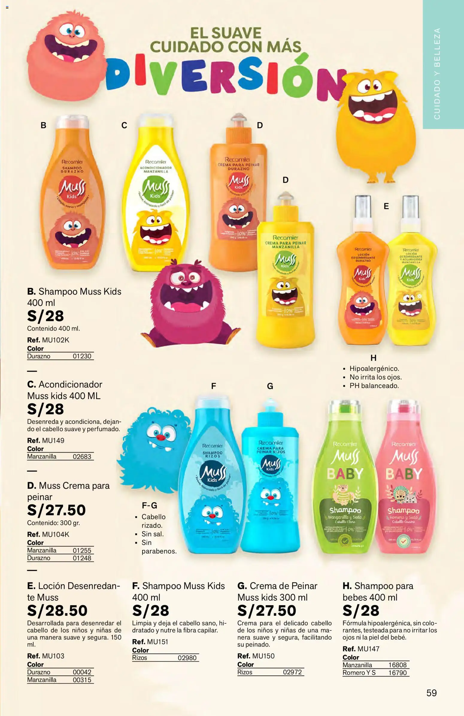Catálogo Leonisa válido desde 04.06.2026 | Página: 59 | Productos: Shampoo, Acondicionador, Té, Crema